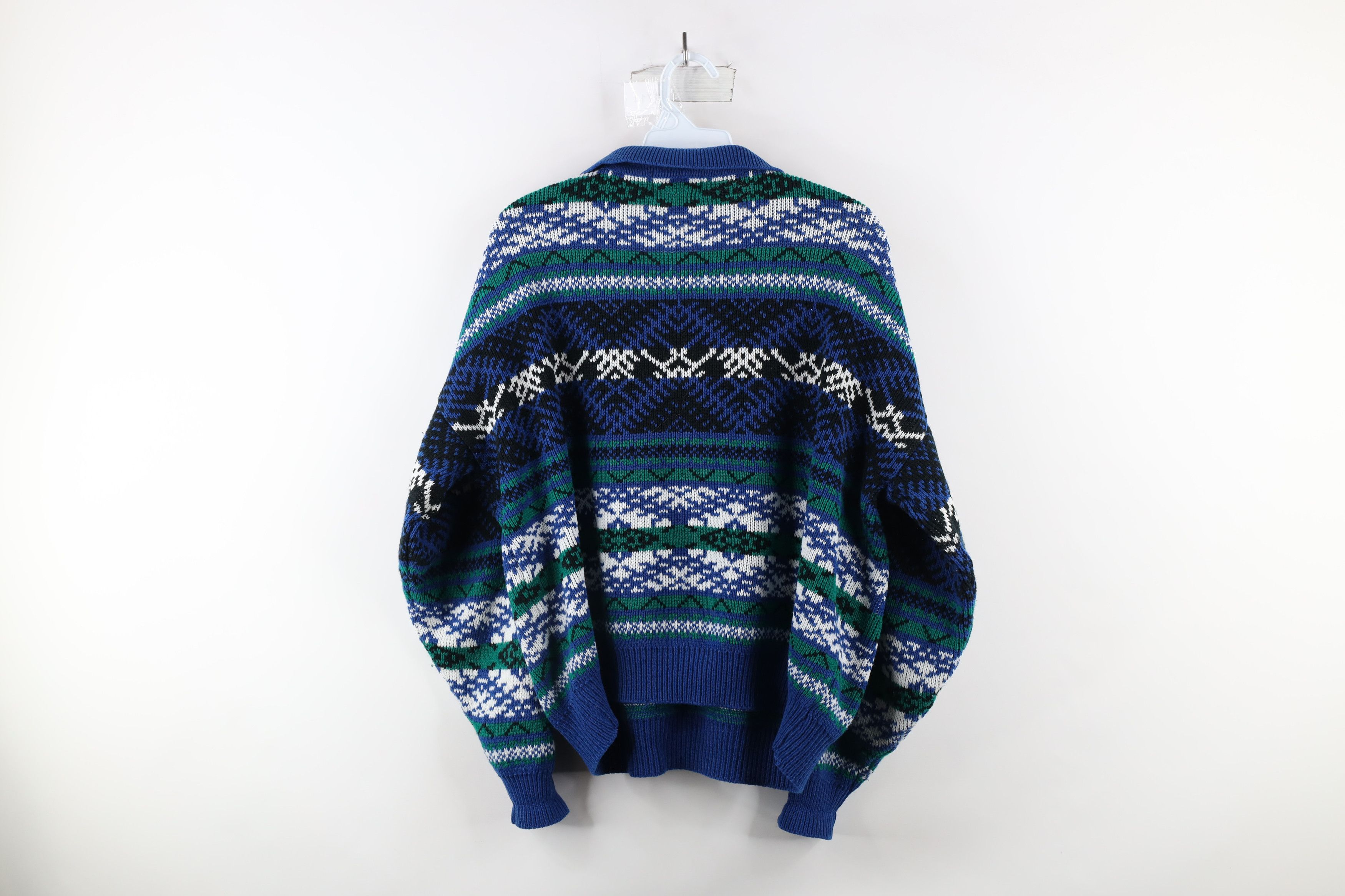 Vintage Vintage 90s Coogi Style Knit Collared Pullover Sweater Size L / US 10 / IT 46 - 6 Thumbnail