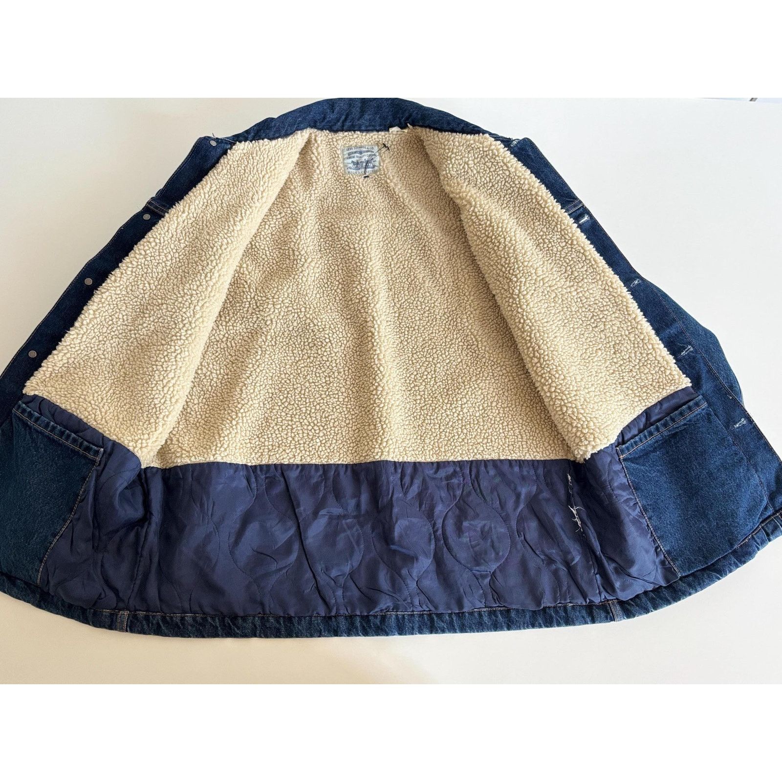 Levi's × Levi's Made & Crafted × Levi's Vintage Clothing Levi’s Made & Crafted Sherpa Lined Long Denim Coat Size US XS / EU 42 / 0 - 3 Thumbnail