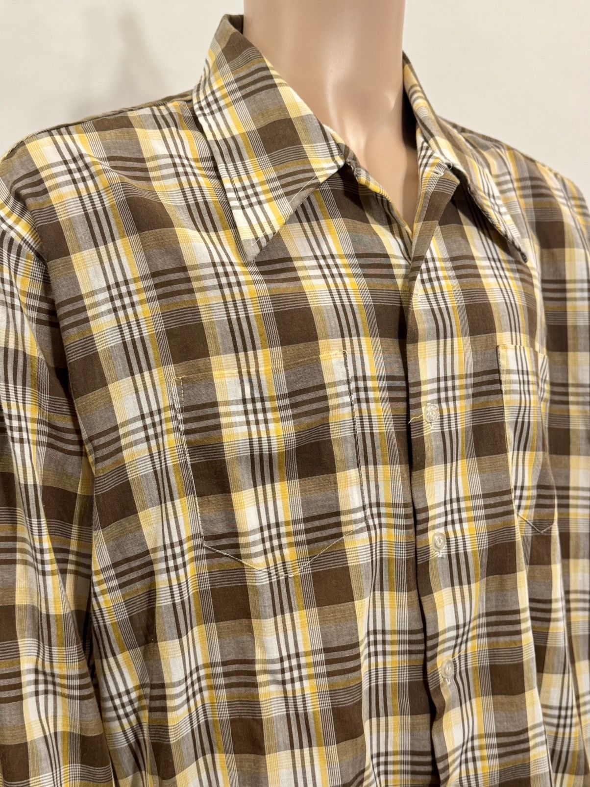 Vintage Men’s 1970’s Plaid Shirt Size US XL / EU 56 / 4 - 3 Thumbnail