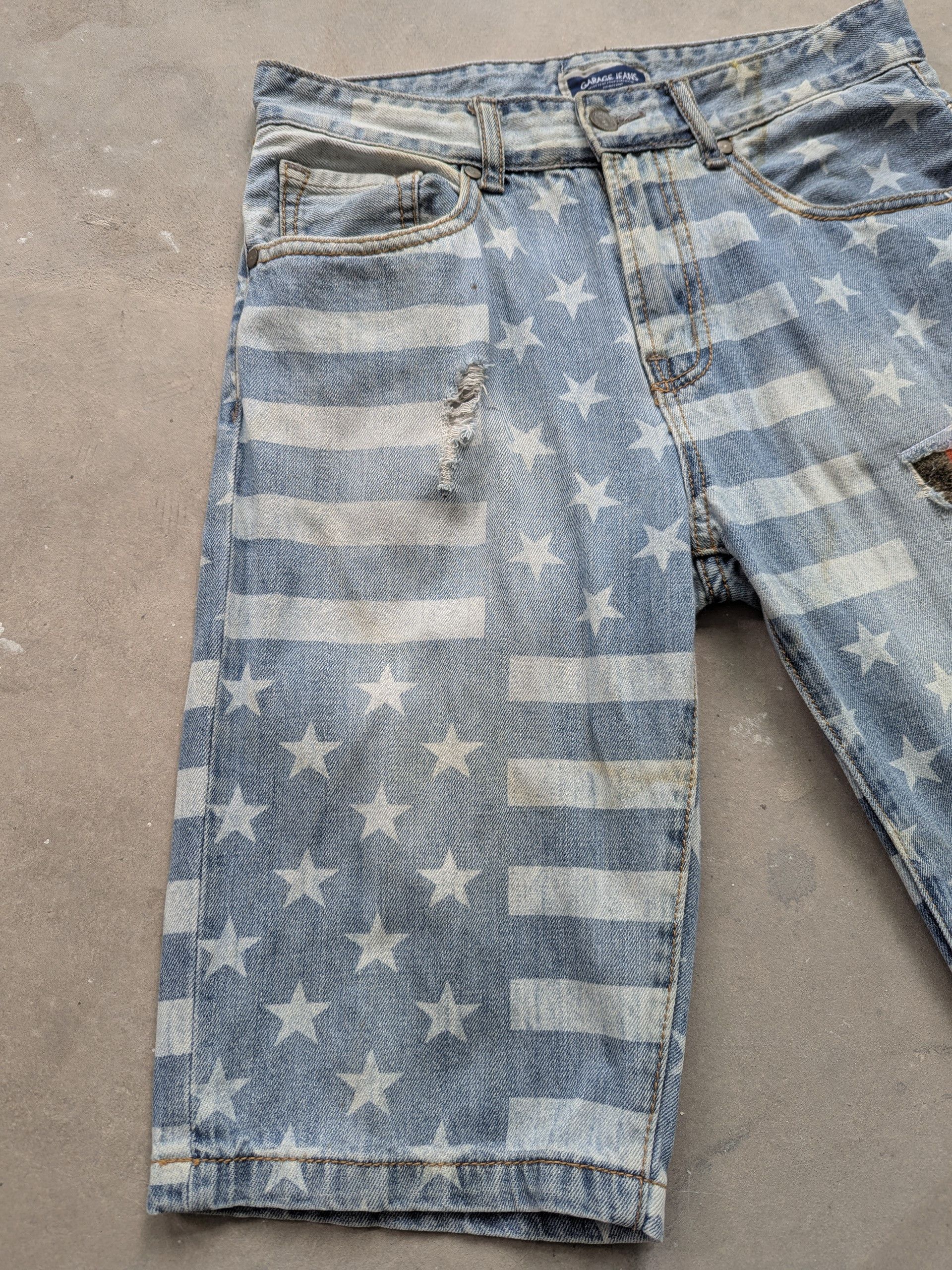 Japanese Brand × Vintage Vintage Garage Jeans Distressed American Flag Size US 28 / EU 44 - 5 Thumbnail