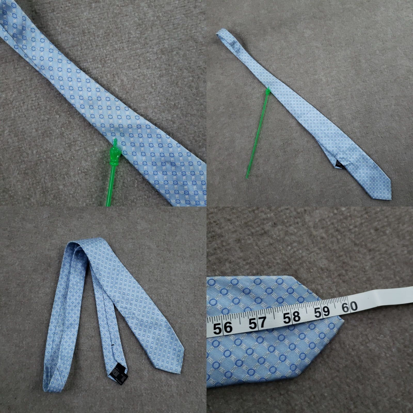 Versace Versace Tie Mens Blue Geometric Woven 100% Silk Designer Necktie Made Italy Z Size ONE SIZE - 8 Thumbnail
