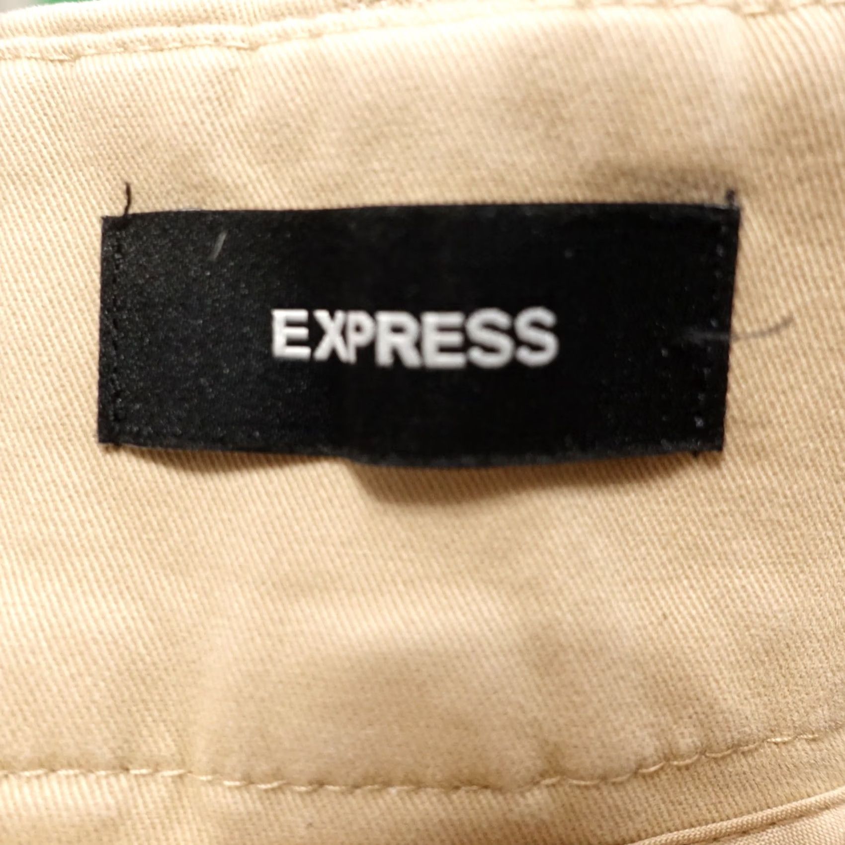 Express EXPRESS ANKLE HIGH RISE TAN BEIGE KHAKI PLEATED CHINO PANTS WOMENS SIZE 10R Size 32" / US 10 / IT 46 - 6 Thumbnail