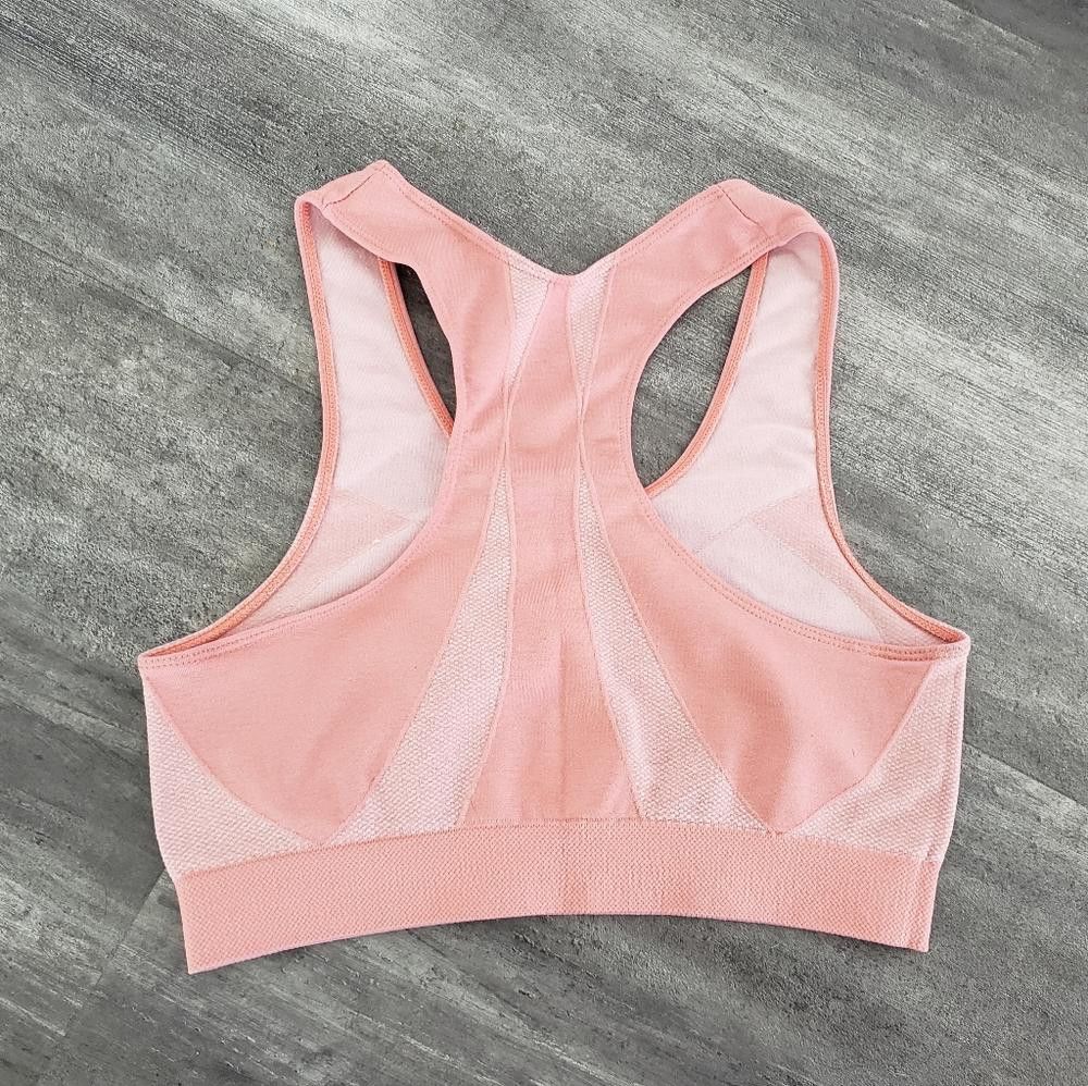 Designer Pink Peach Racerback DN Sport Bra Size ONE SIZE - 2 Thumbnail