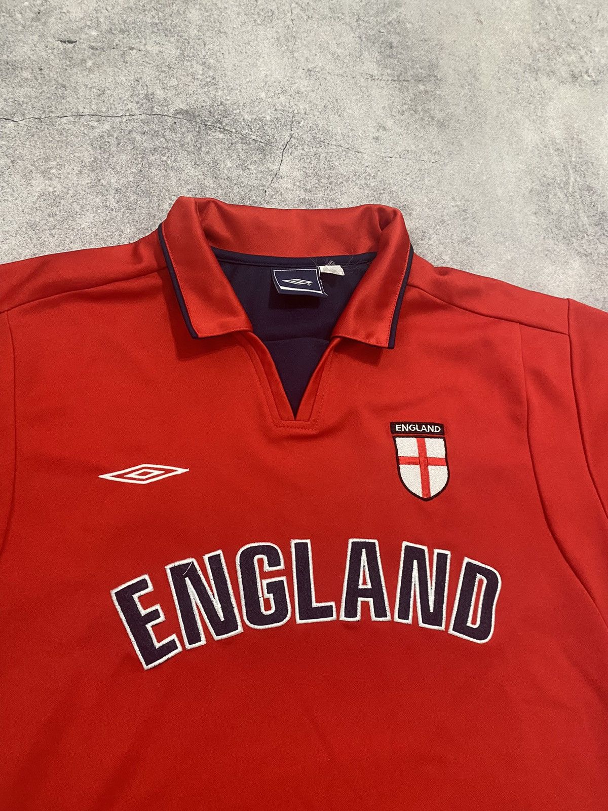 Umbro × Vintage Vintage 00s Umbro England Polo Jersey Big Logo Size US M / EU 48-50 / 2 - 3 Thumbnail