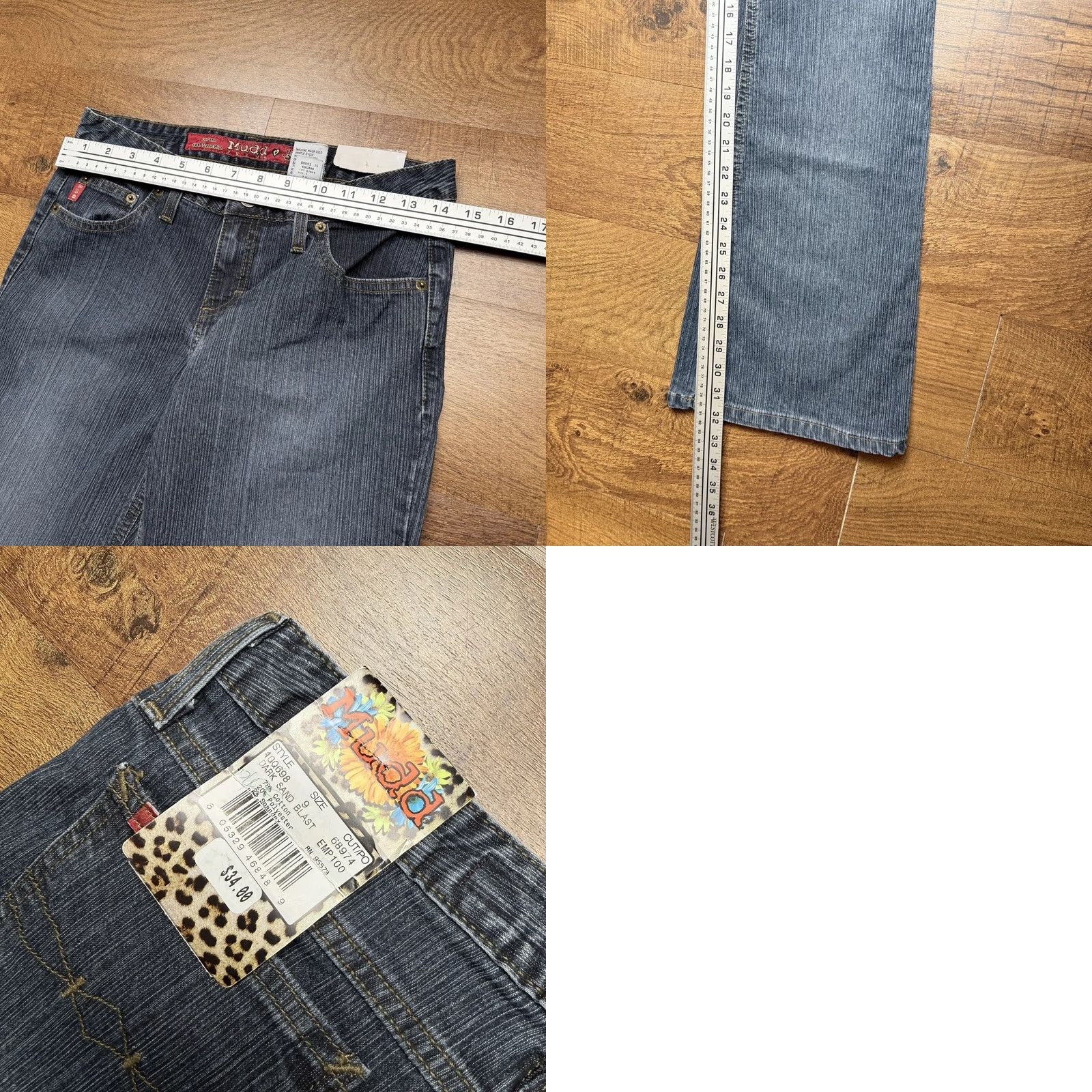 Vintage VINTAGE Mudd Flared Jeans Women’s Size 9 Blue 5-Pocket Cotton Blend Dark Wash Y2K Size 30" / US 8 / IT 44 - 8 Thumbnail