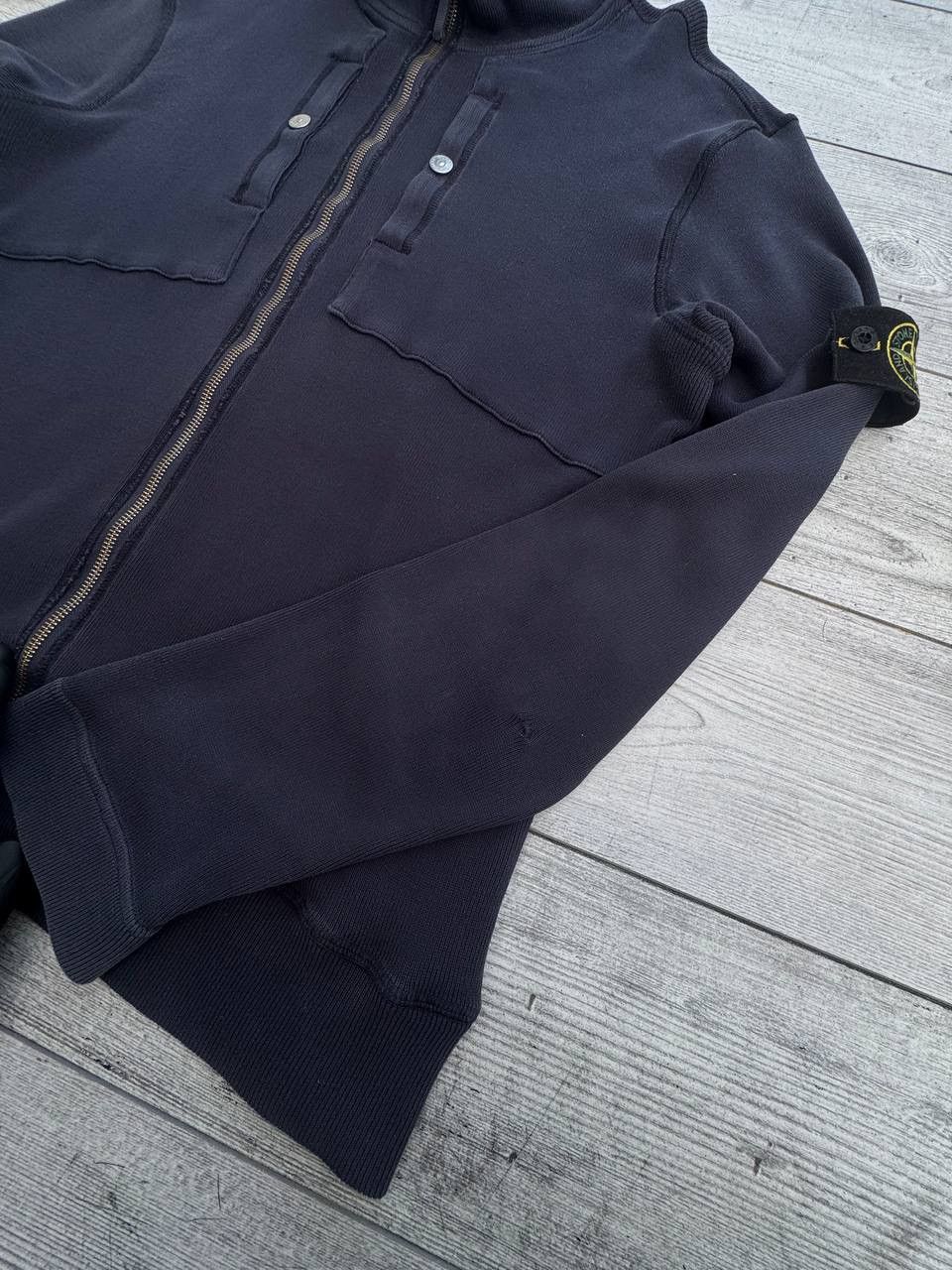Stone Island Vintage Stone Island Navy knit faded full zip sweater Size US XL / EU 56 / 4 - 12 Thumbnail