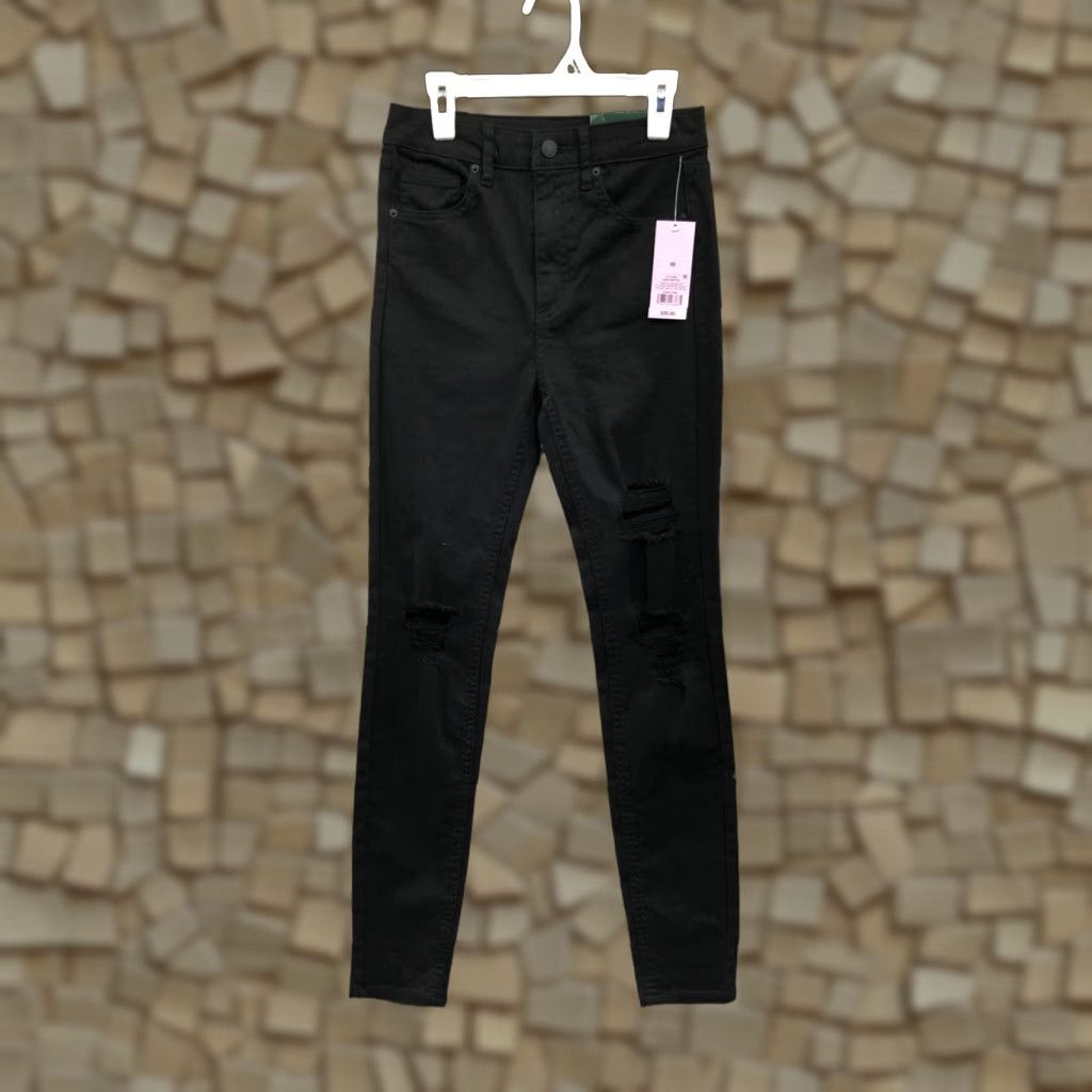 Vintage Wild Fable Highest Rise Skinny Jeans Womens 00 Dark Wash Black Denim Size 24" / US 00 / IT 34 - 1 Thumbnail