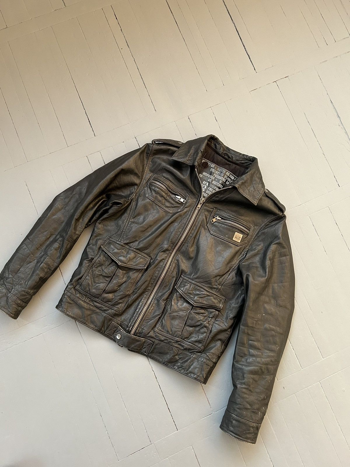 Vintage Vintage leather bomber jacket Size US M / EU 48-50 / 2 - 2 Thumbnail