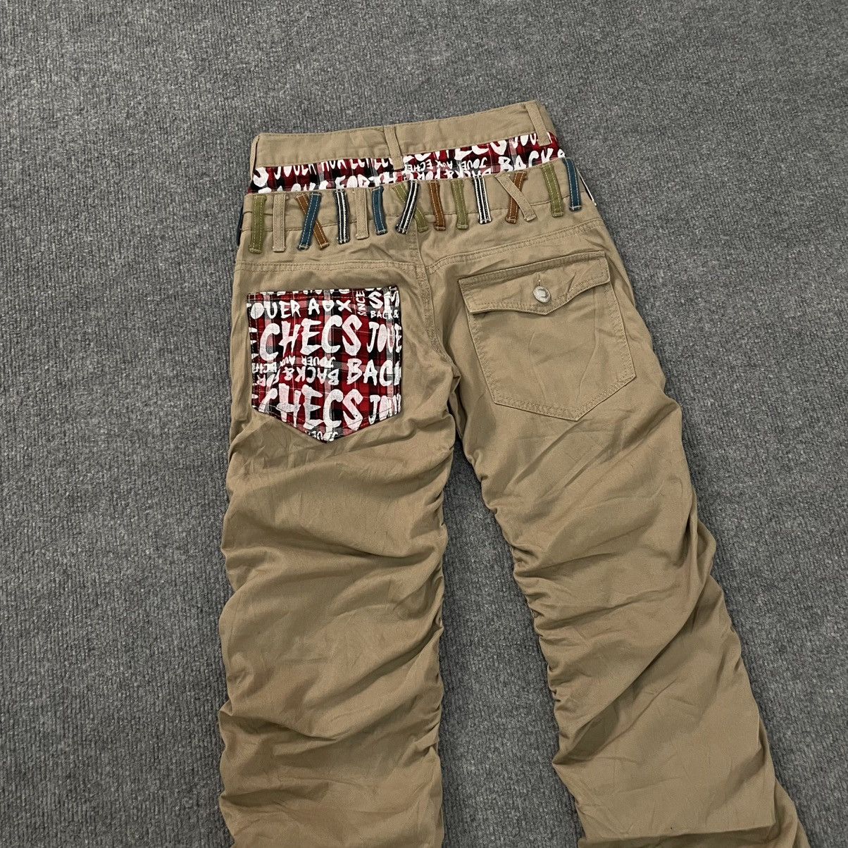PPFM Ruched Double Waist Pants with Graphic Contrast Panels Size US 26 / EU 42 - 12 Thumbnail