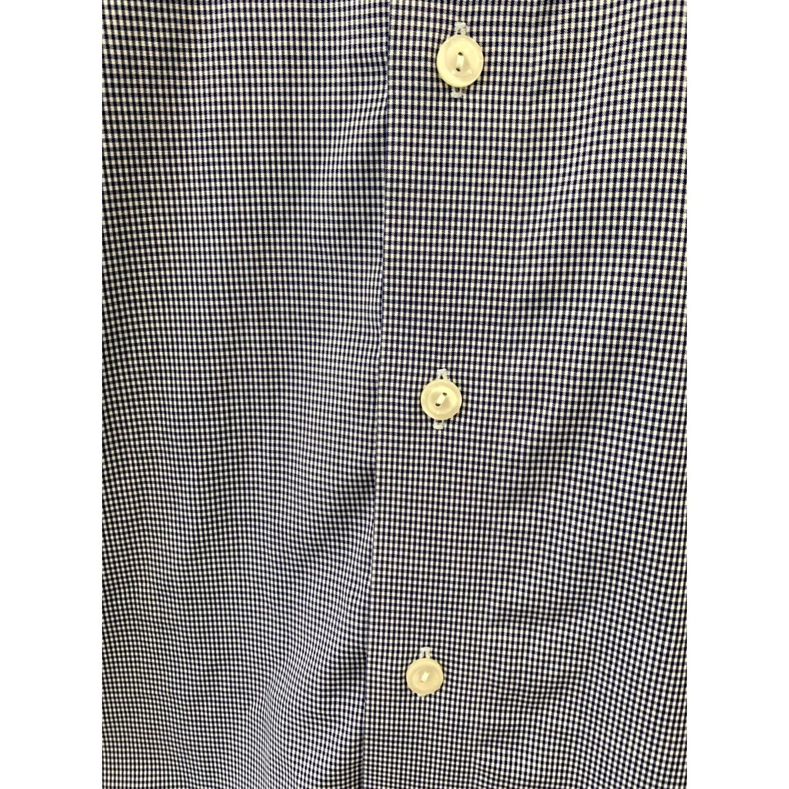 Eton VINTAGE Eton Contemporary Fit Dress Shirt Men 16 41 Blue White Gingham Check Size 42R - 5 Thumbnail