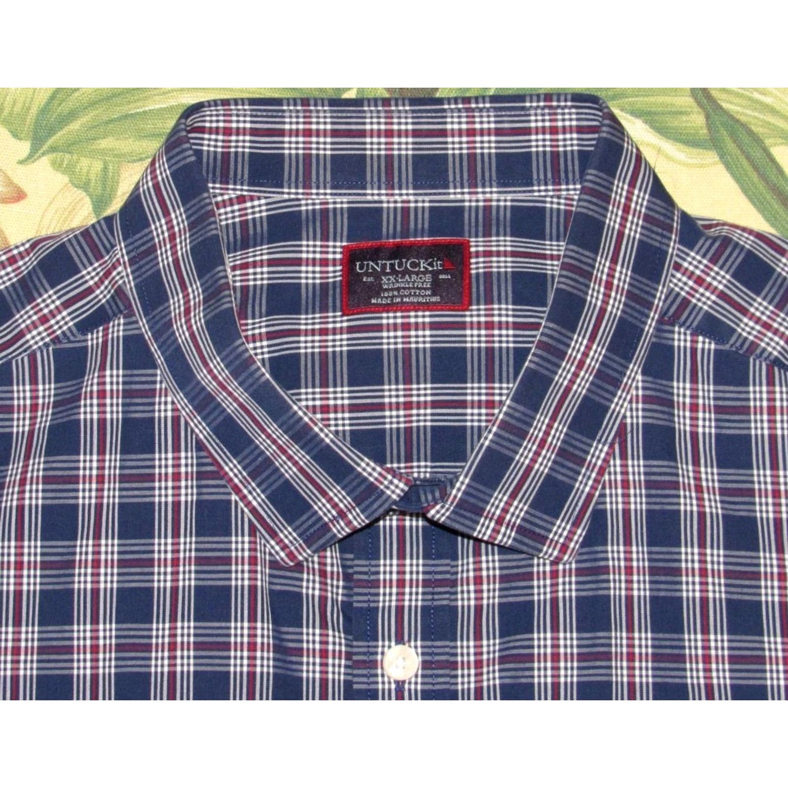 UNTUCKit UNTUCKIT Blue Plaid Long Sleeve Button Down Wrinkle Free Shirt XXL Mens Shirt XS-XXL Size US XXL / EU 58 / 5 - 2 Thumbnail
