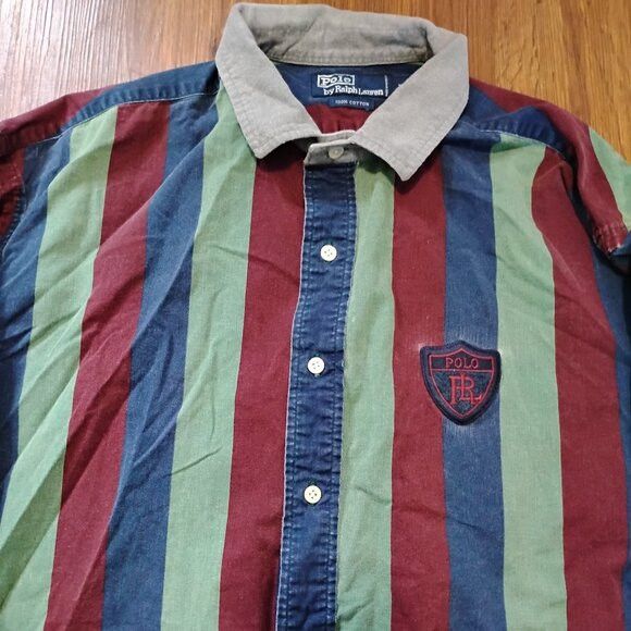 Polo Ralph Lauren Vintage Polo Ralph Lauren Striped Rugby Shirt Size US XL / EU 56 / 4 - 1 Thumbnail