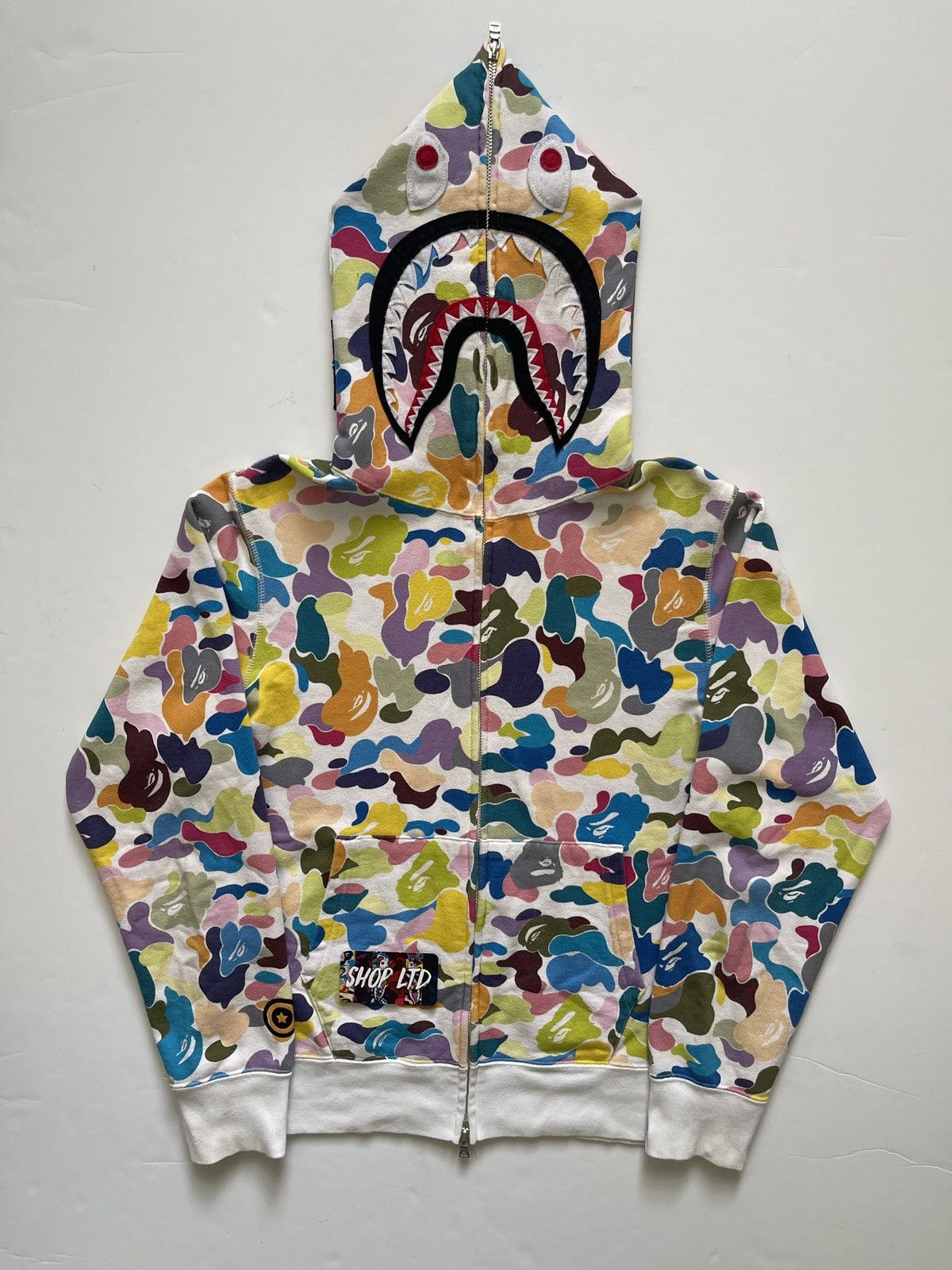 Bape Multi Camo Shark Full Zip Hoodie Grailed