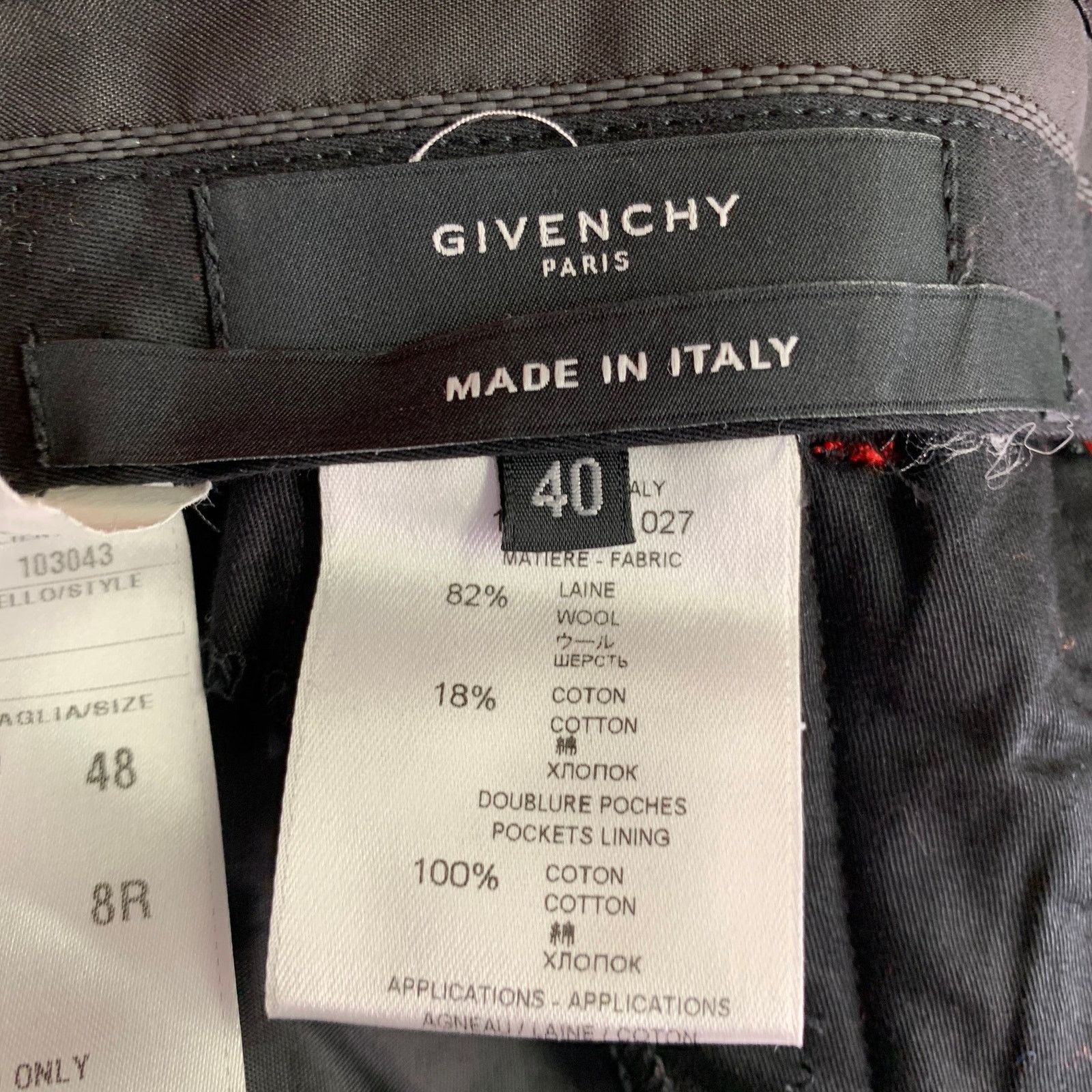 Givenchy GIVENCHY FW12 Size S Red Twill Wool Cotton Notch Lapel Suit Size 38R - 12 Thumbnail