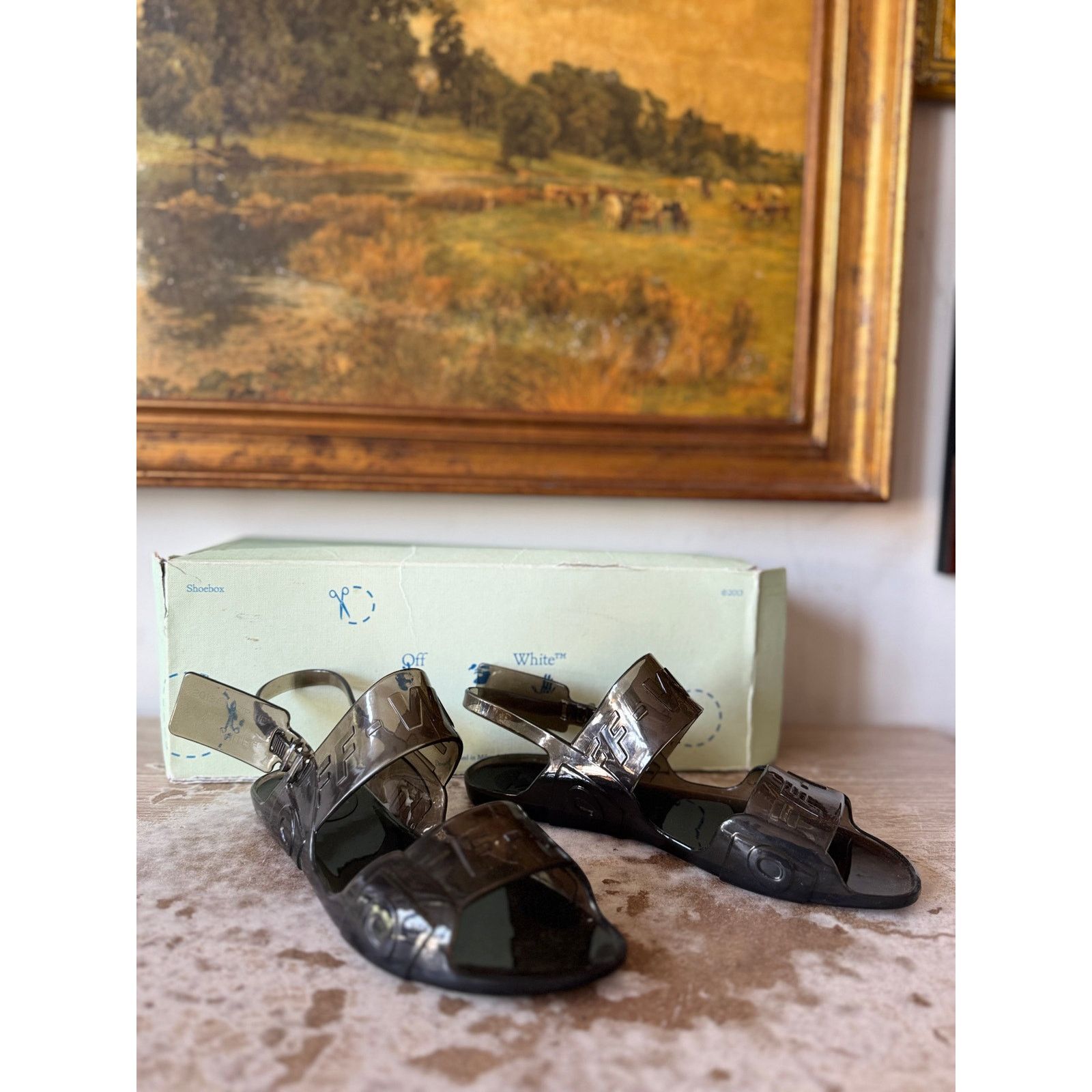 Off-White Off White Jelly Zip Tie Slingback Flat Sandal w Box Size 5 Size US 5 / IT 35 - 4 Thumbnail