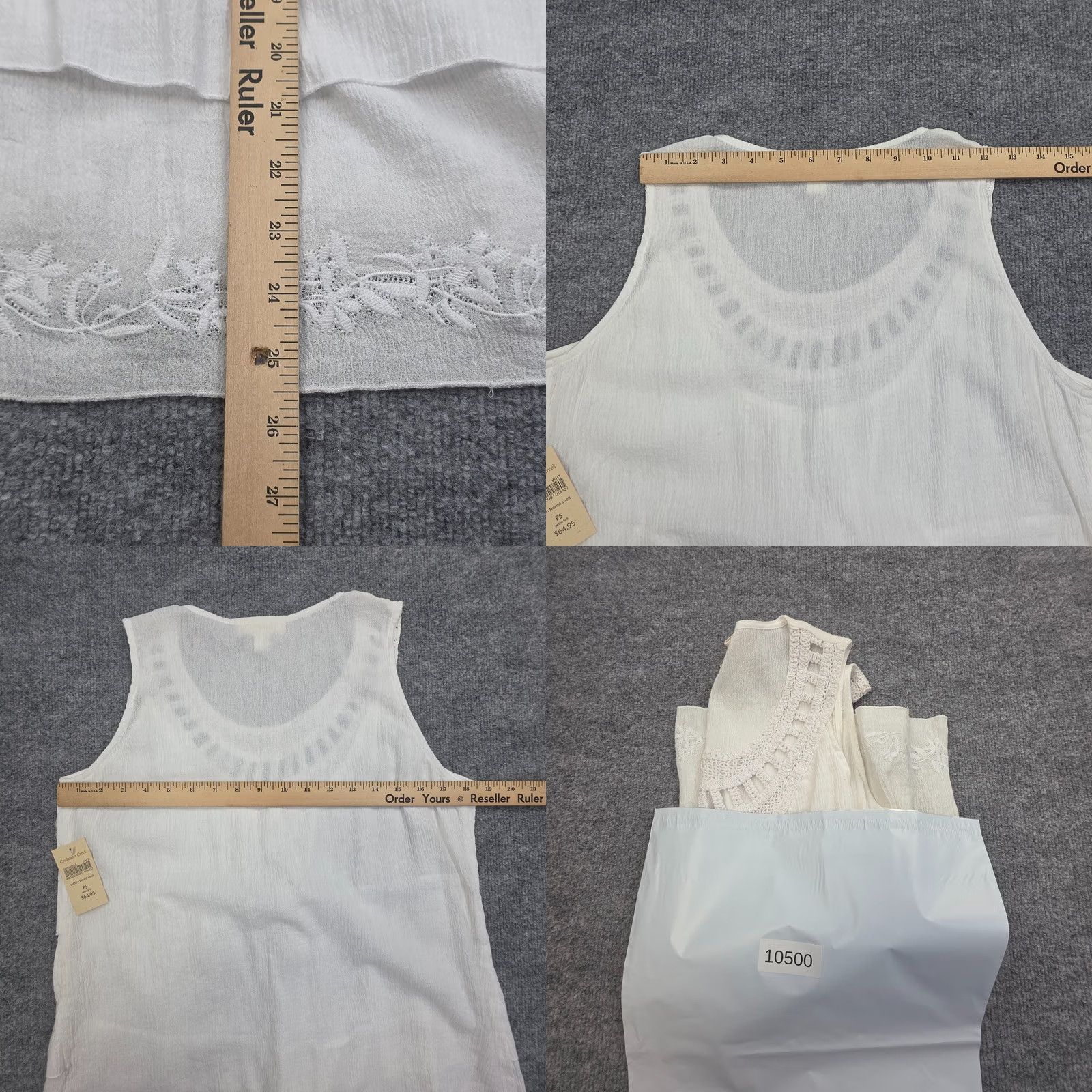 Coldwater Creek VINTAGE ColdWater Creek Cotton Tiered Shell Top Shirt Tank Women's PS White NWT Size S / US 4 / IT 40 - 8 Thumbnail
