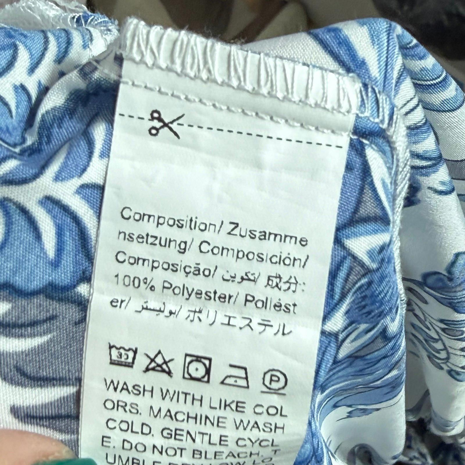 Other Blue and White Large Floral Halter Maxi Dress Size L / US 10 / IT 46 - 9 Thumbnail