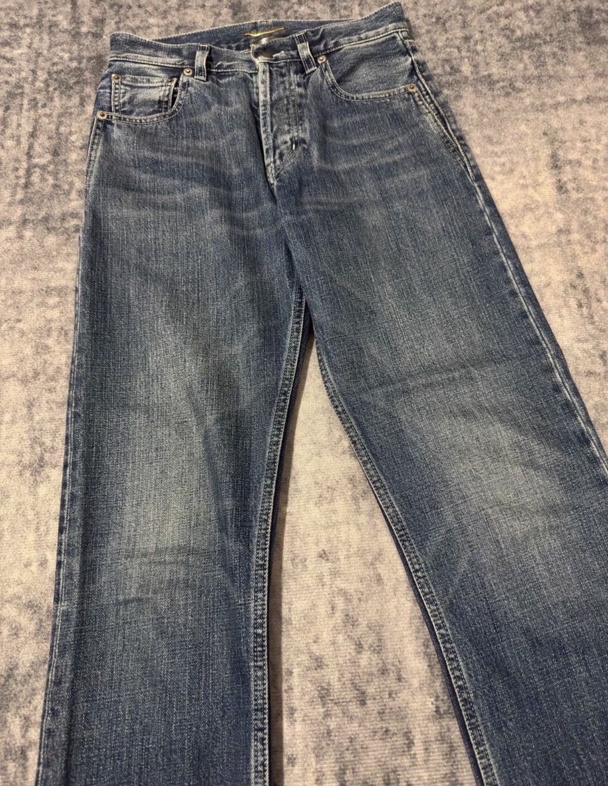 Saint Laurent Paris Saint Laurent Dark Blue "Cat Paw" Straight-Leg Denim Jeans Size US 26 / EU 42 - 3 Thumbnail