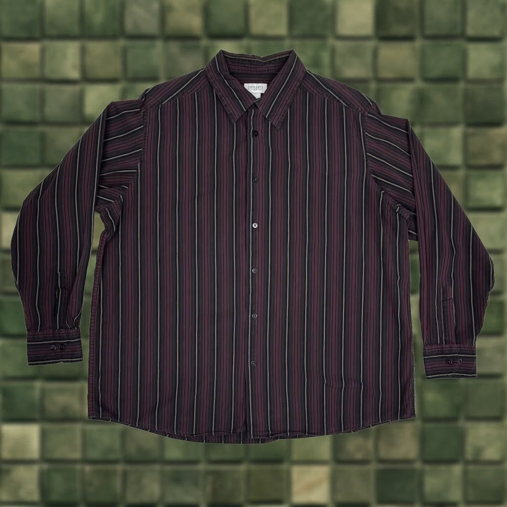 Vintage Concepts by Claiborne Shirt Men's 2XL Long Sleeve Striped Button Up Size US XXL / EU 58 / 5 - 1 Thumbnail