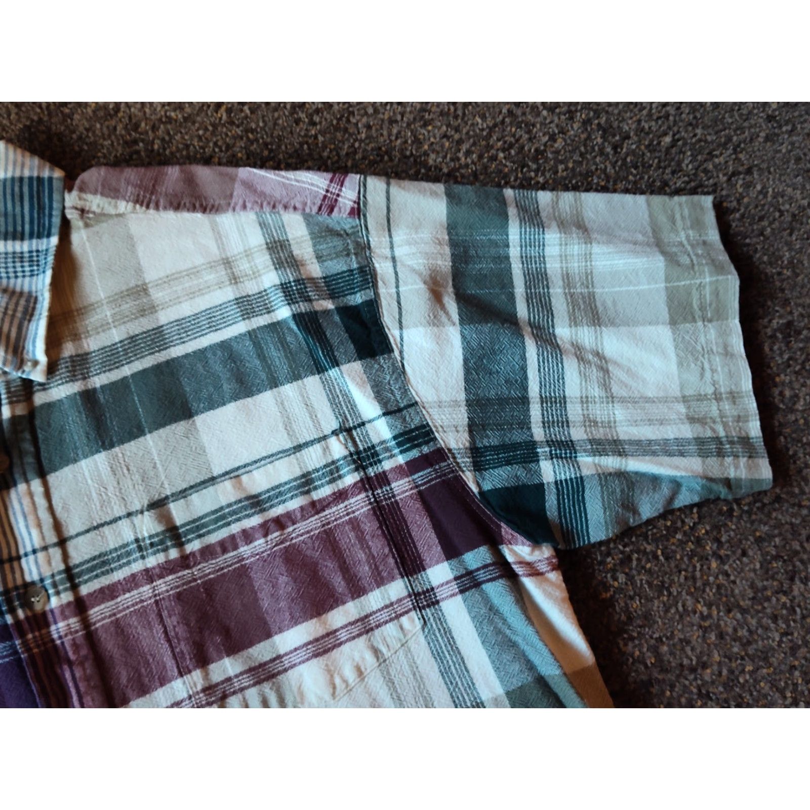 Vintage VINTAGE Bon Homme Men's Short Sleeve Plaid Button-Up Shirt USA Made 90s Casual M Size US L / EU 52-54 / 3 - 3 Thumbnail