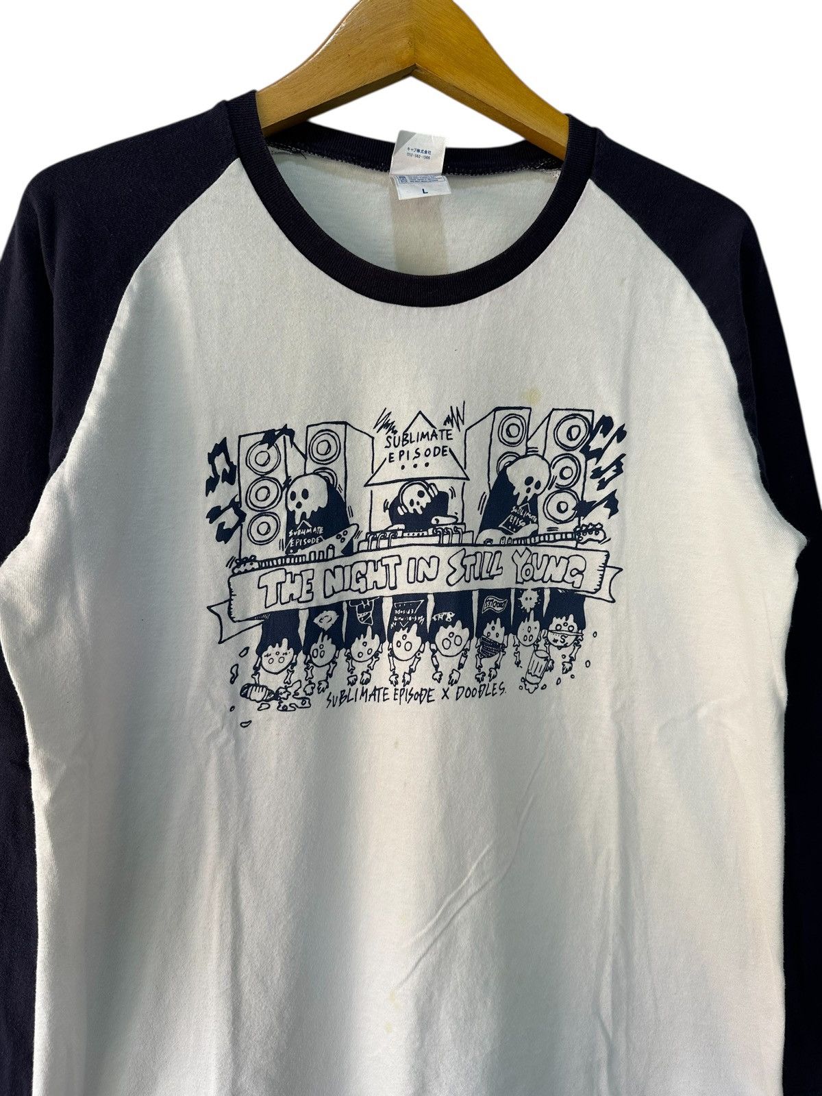 20471120 THE NIGHT IN STILL YOUNG SKULL LONG SLEEVE TEE IFSIX STYLE Size US M / EU 48-50 / 2 - 2 Thumbnail