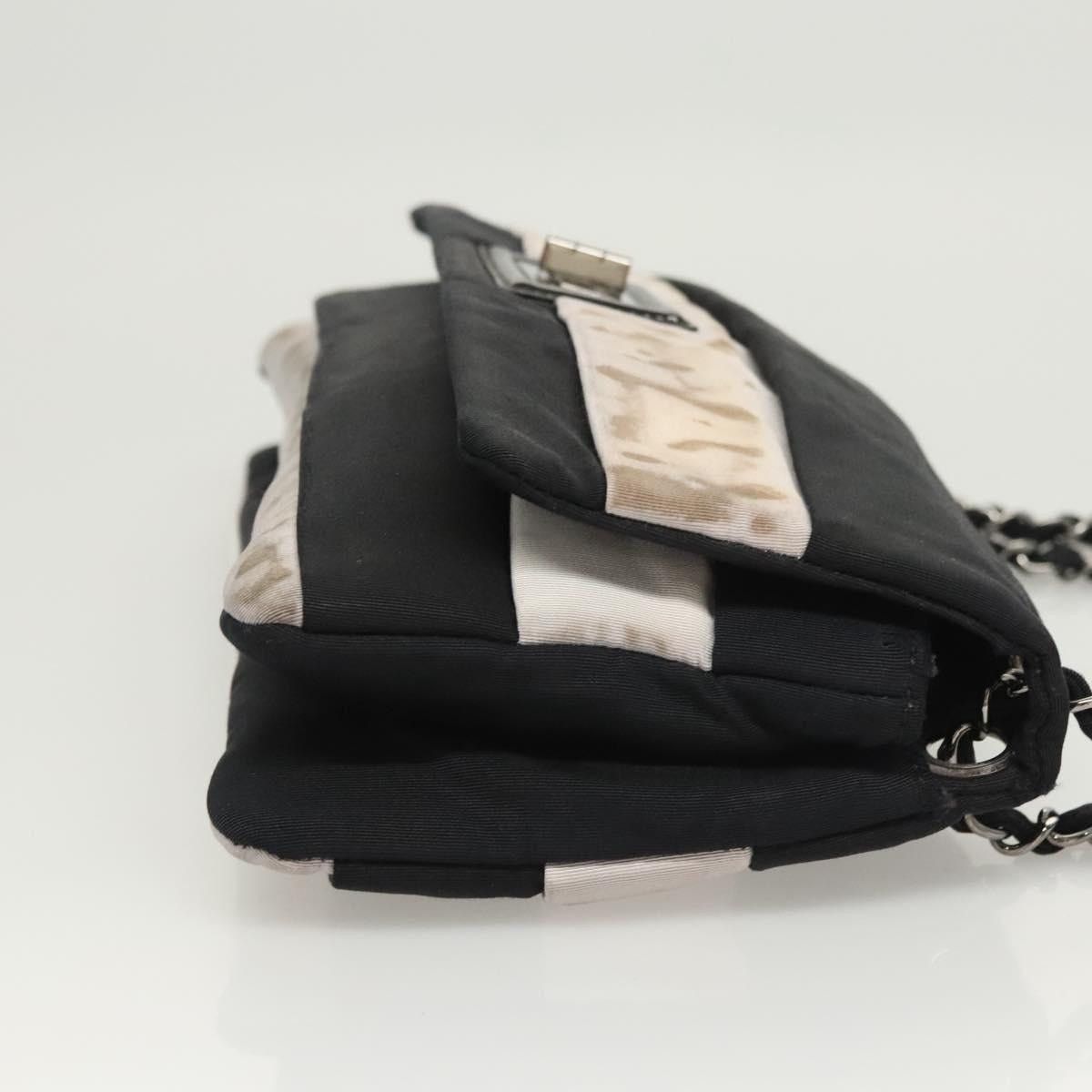 Chanel CHANEL Chain Shoulder Bag Nylon Black Silver CC Size ONE SIZE - 3 Thumbnail