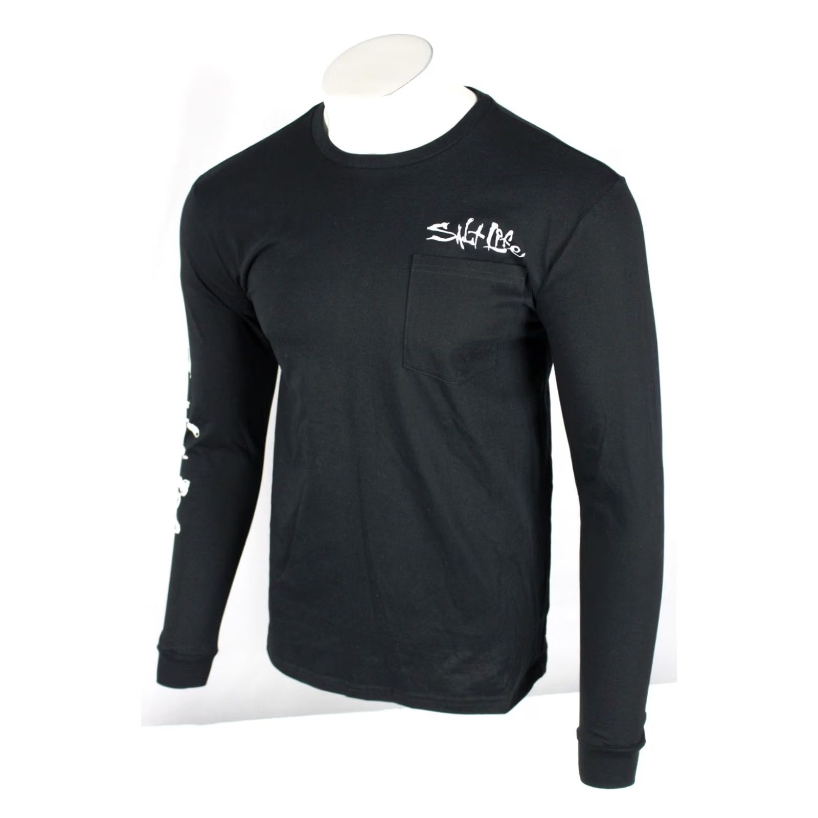 Vintage Salt Life Men's Secret Spot Graphic Long Sleeve Pocket T Shirt M Black Shirt Mens Adult Medium Black Graphic Print Fish Logo Crew Neck Size US M / EU 48-50 / 2 - 5 Thumbnail