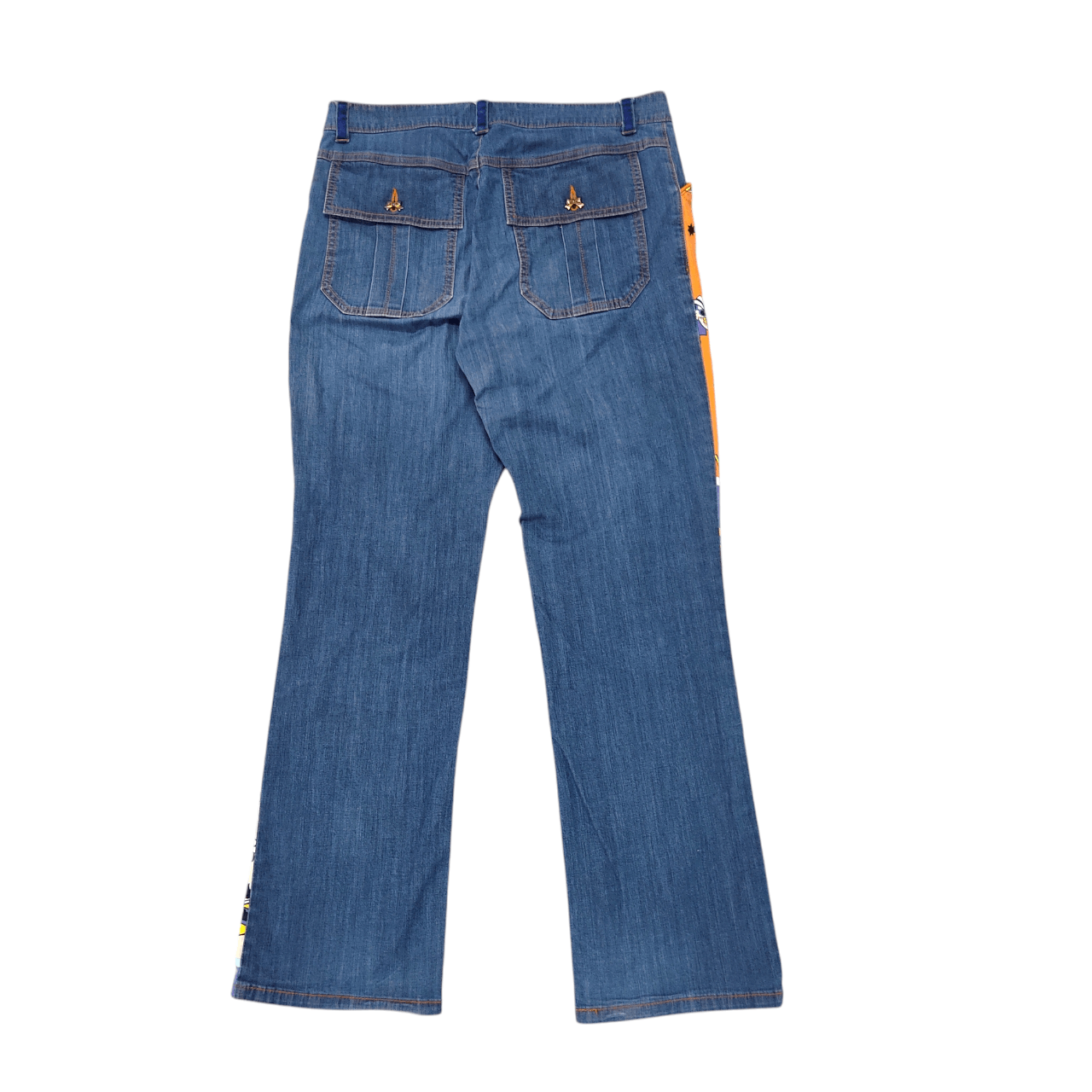 Japanese Brand OLLEBOREBLA AOP Cartoons Front Printed Denim Pants Size 32" / US 10 / IT 46 - 8 Thumbnail