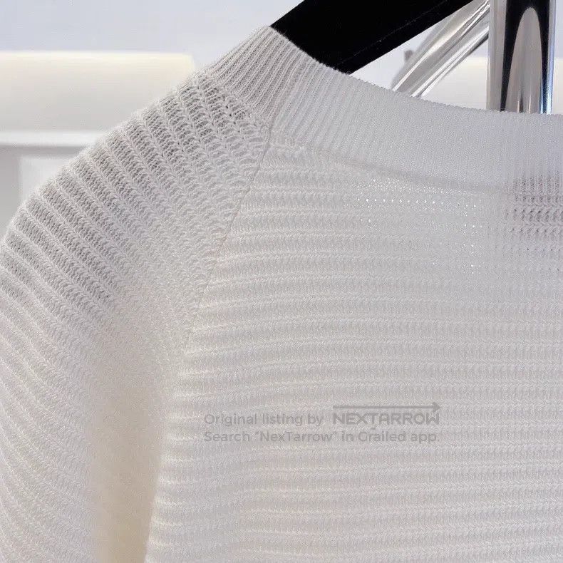 Loro Piana Loro Piana Pure White Silk Knit Short Sleeve Top with Adva Size XS / US 0-2 / IT 36-38 - 5 Thumbnail