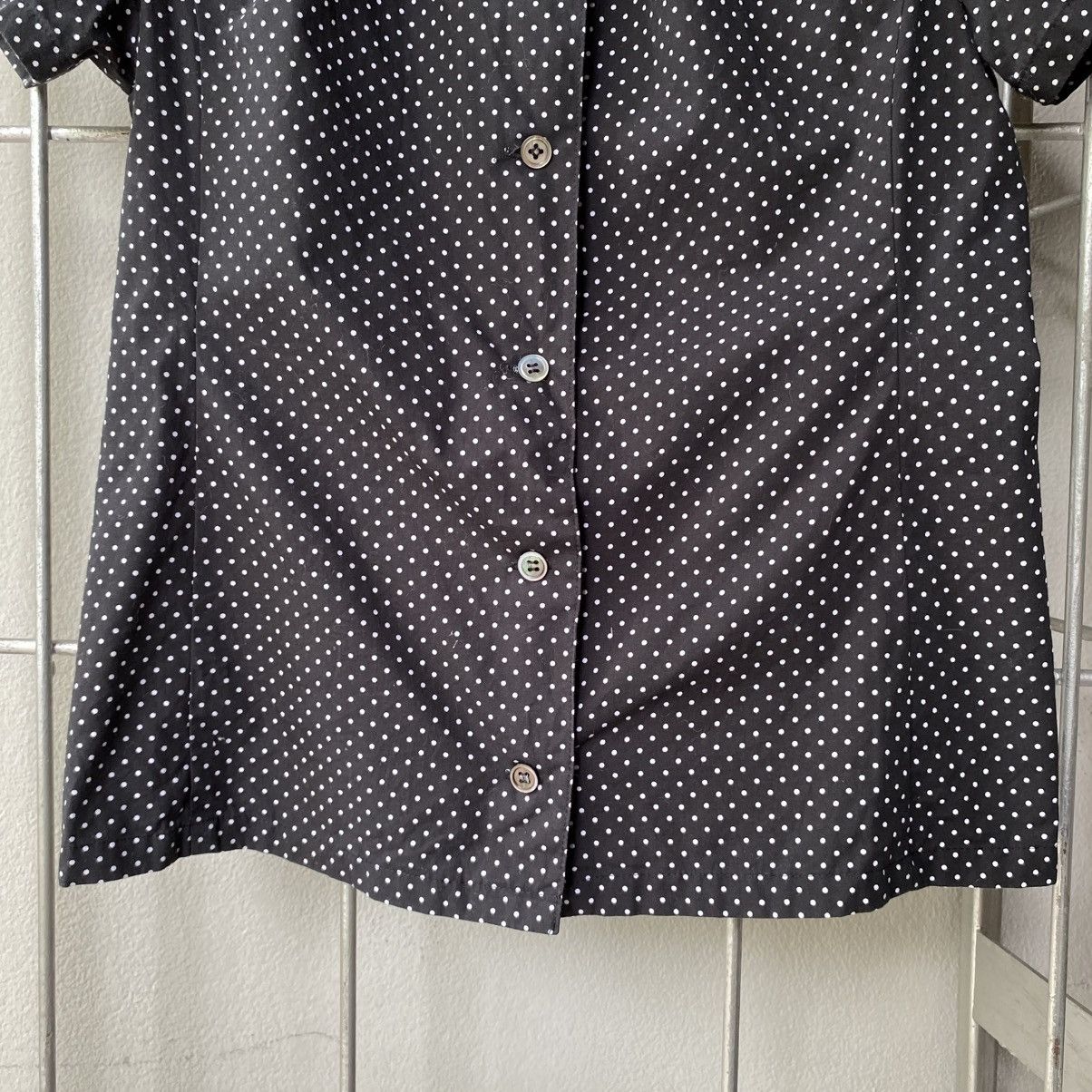 Japanese Brand A/T Black Dot Blouse with Peter Pan Collar Size S / US 4 / IT 40 - 4 Thumbnail