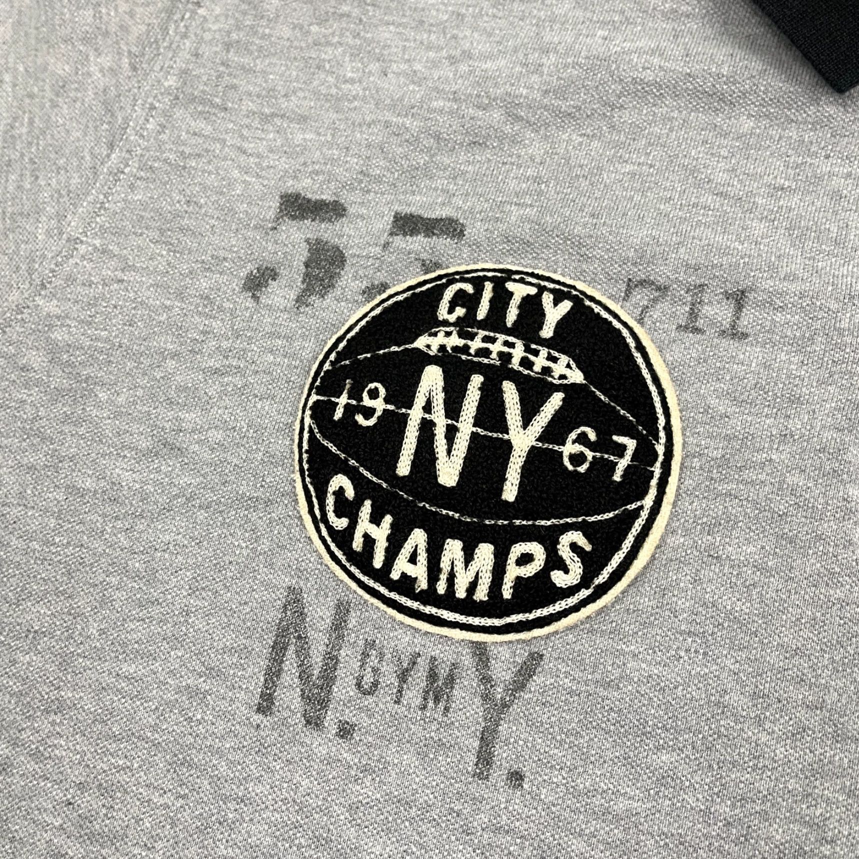 Polo Ralph Lauren VINTAGE Polo Ralph Lauren Rugby Shirt Mess Mens 2XLT Tall Gray NYC City Champs USA Size US XXL / EU 58 / 5 - 2 Thumbnail