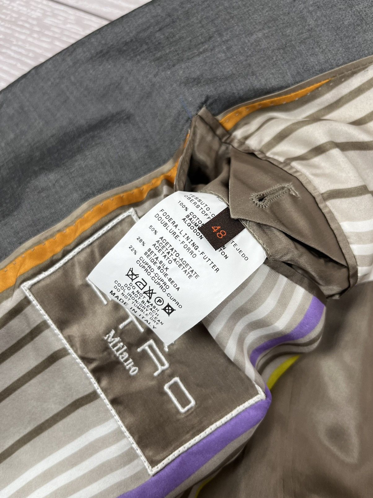 Etro Etro Milano Grey Cotton Two Buttons Blazer Jacket 48 size Size 44R - 10 Thumbnail