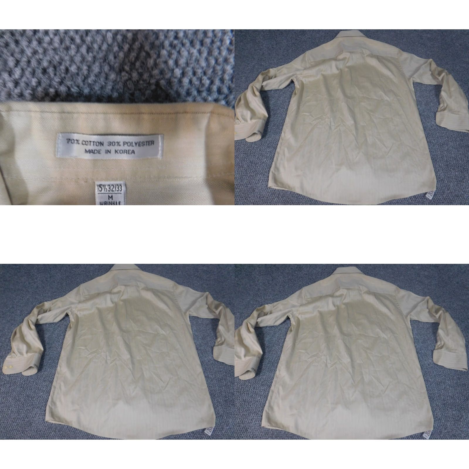 Geoffrey Beene Geoffrey Beene Mens Shirt Medium Beige Button-Down Cotton Knit Long Sleeve Regular Pocketed Button-Up Western Theme Size US M / EU 48-50 / 2 - 8 Thumbnail