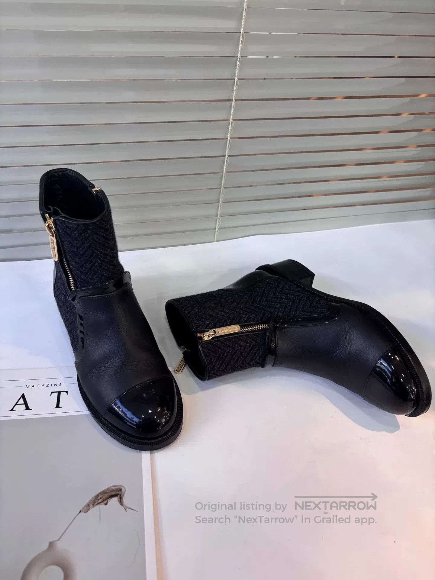 Chanel Chanel Black Spliced Short Boots. Size US 6 / IT 36 - 8 Thumbnail