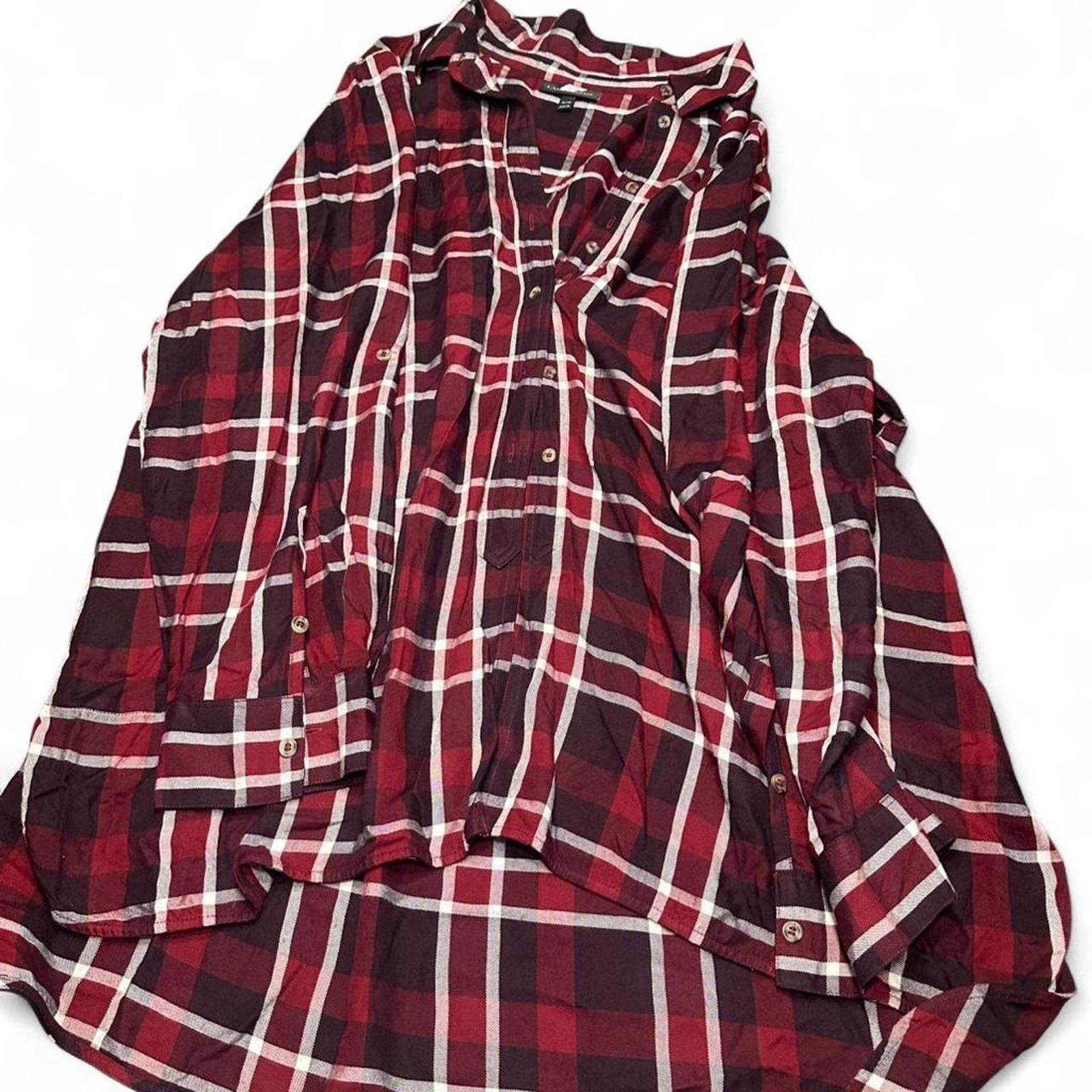 Other Lane Bryant red and burgundy #plaidshirt Size 4XL / US 24-26 - 1 Thumbnail