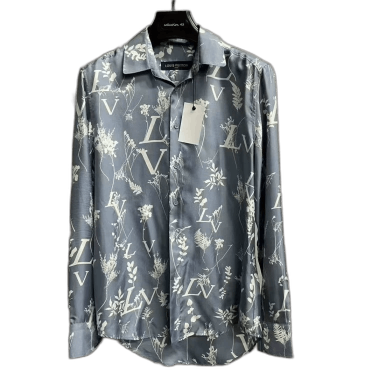 Louis Vuitton Louis Vuitton Blue Floral Long Sleeve Shirt Size US XS / EU 42 / 0 - 1 Thumbnail