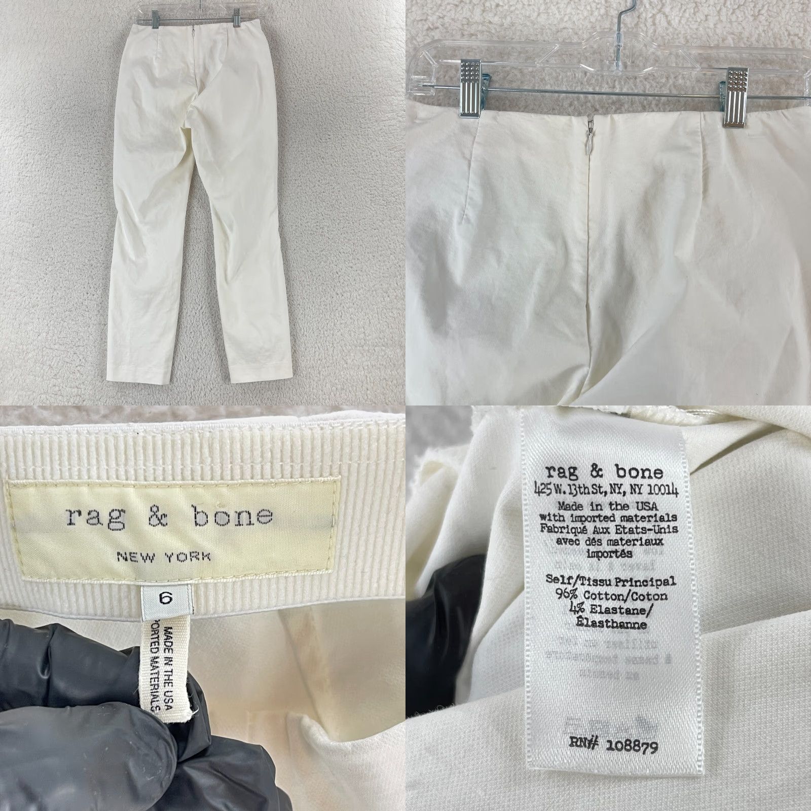 Rag & Bone rag & bone White Crop Ankle Length Pants Womens Size 6 Mid-Rise Casual Pants USA Made Size 28" / US 6 / IT 42 - 9 Thumbnail