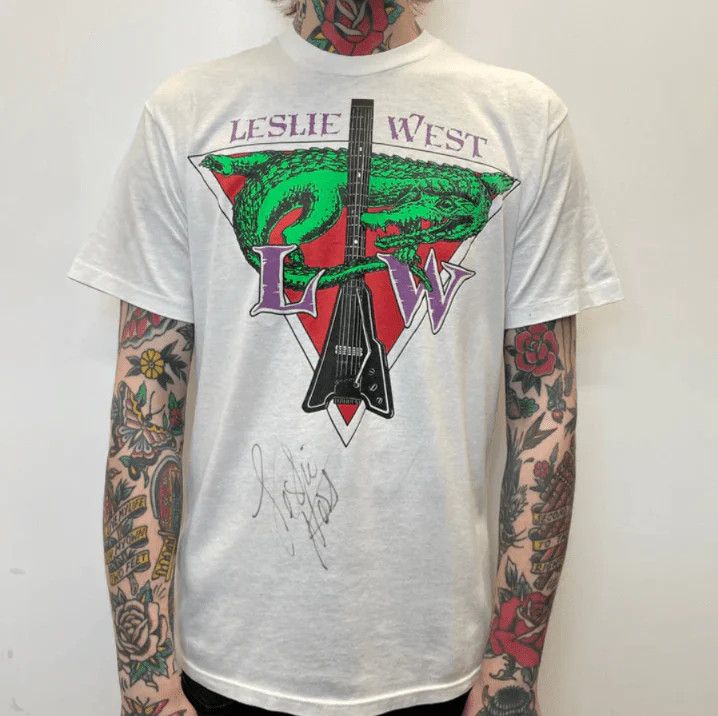 Band Tees Leslie West 90 Alligator Tour Vintage Signed White T-shirt L Size US L / EU 52-54 / 3 - 3 Thumbnail