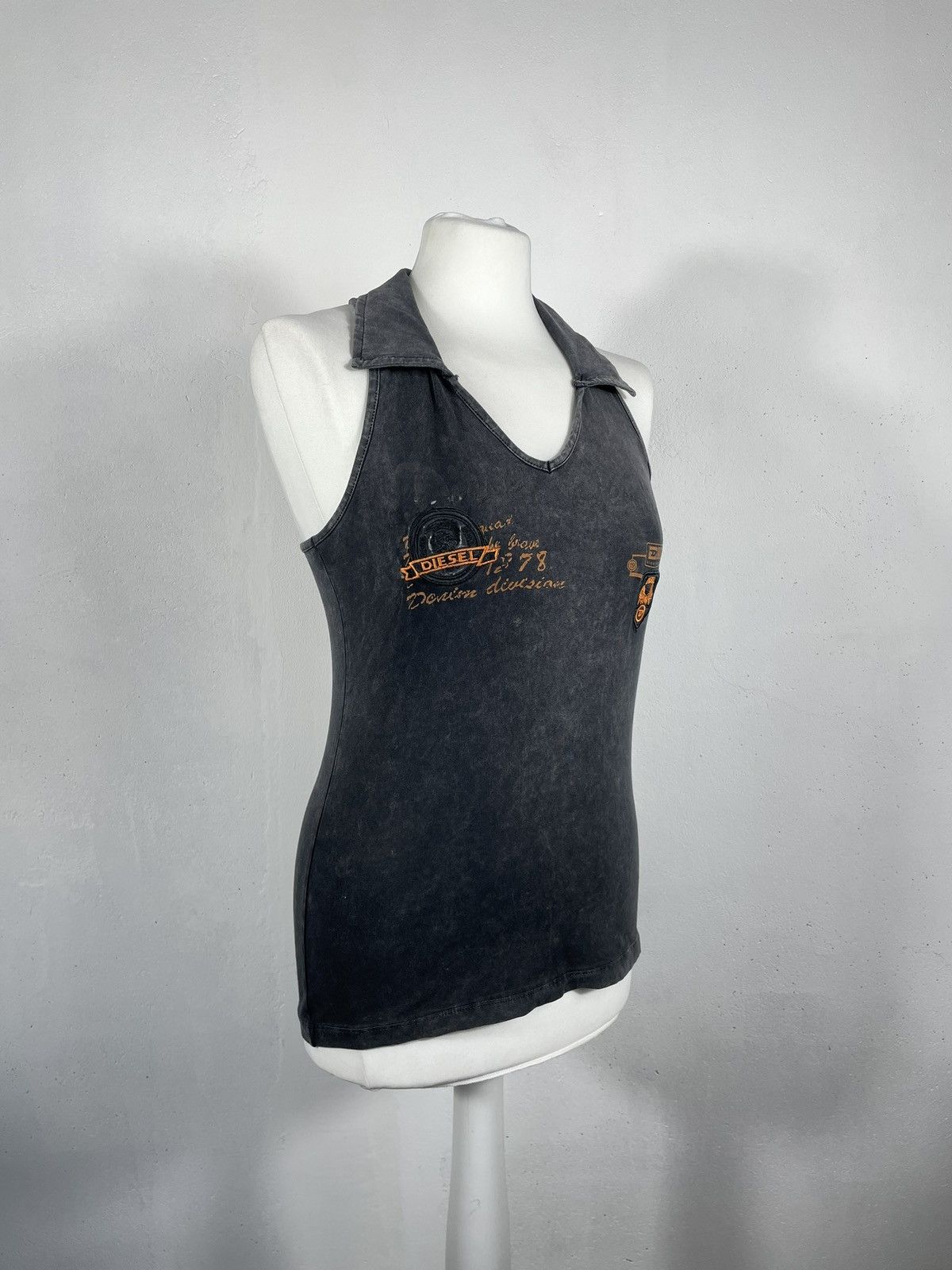 Diesel Y2K Diesel Vintage Retro Smoke Tank Top Polo Blouse 00s Size M / US 6-8 / IT 42-44 - 2 Thumbnail