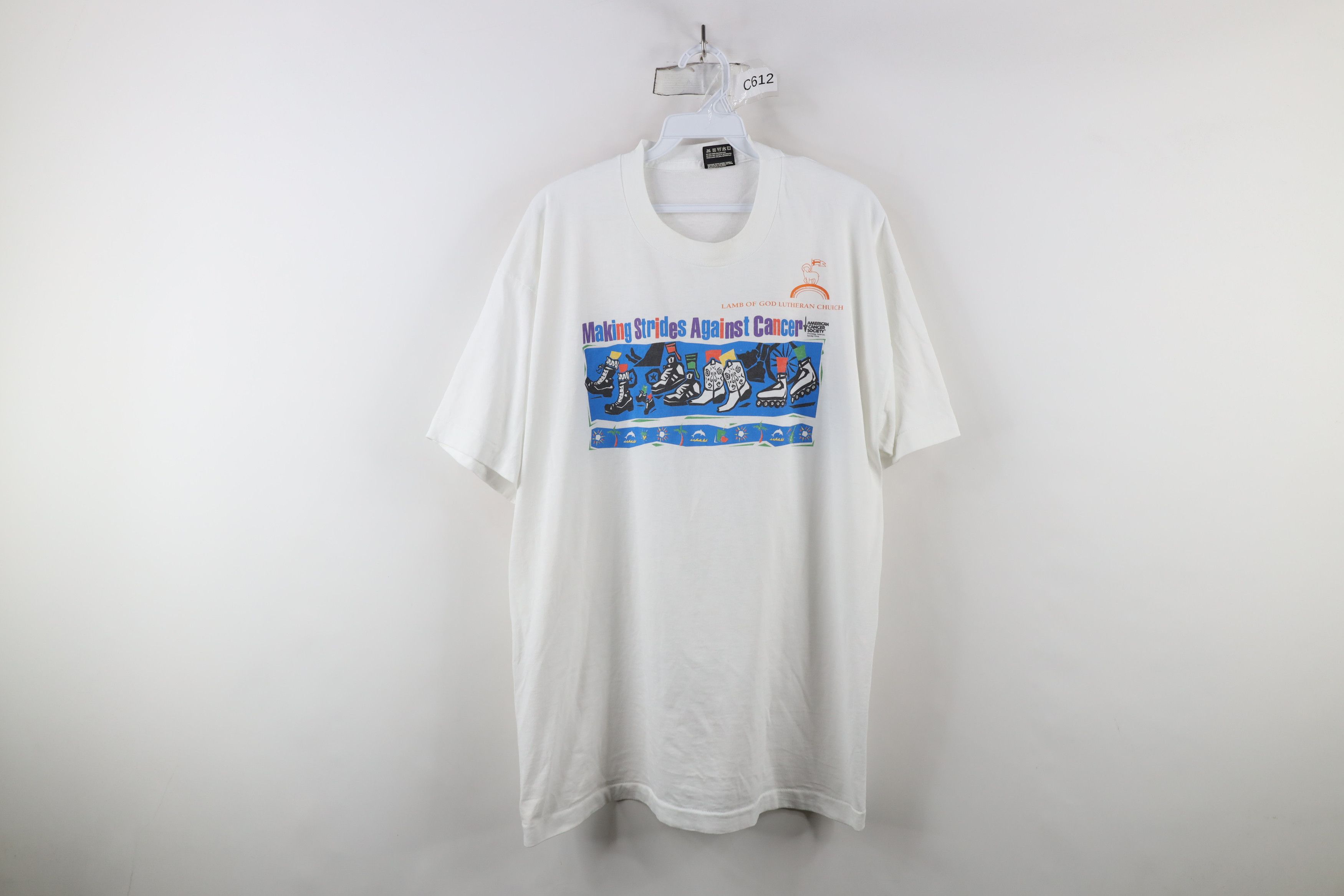 Vintage Vintage 90s American Society Making Strides T-Shirt USA Size US XL / EU 56 / 4 - 1 Thumbnail