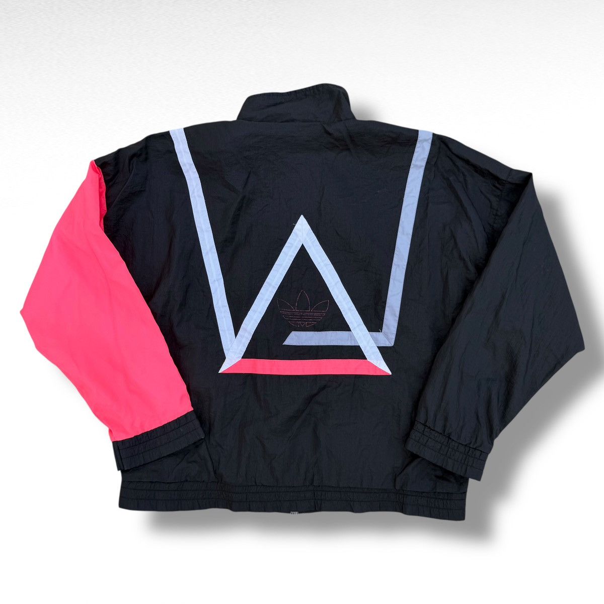 Adidas Vintage 80s 90s Adidas Windbreaker Track Jacket Black Pink Size US M / EU 48-50 / 2 - 2 Thumbnail