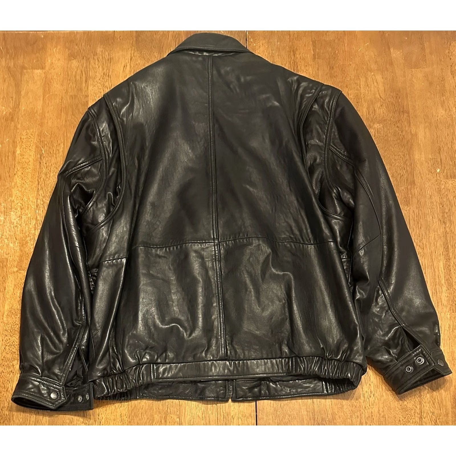 Vintage VINTAGE American Classics Full Zip Insulated Leather Jacket XL Black Motorcycle Coat Mens Size US XL / EU 56 / 4 - 2 Thumbnail