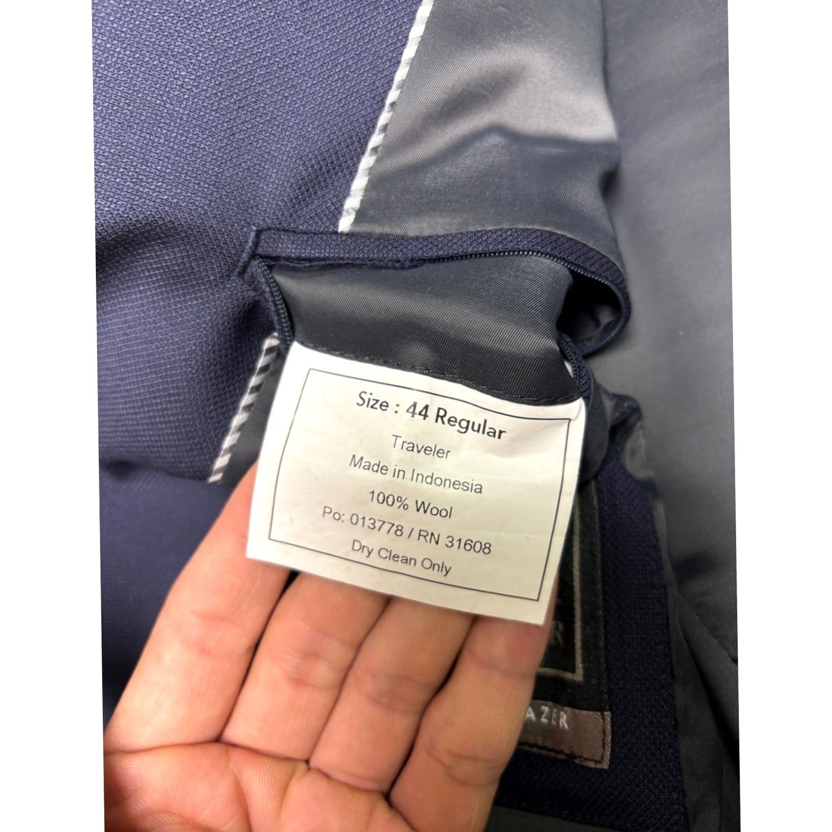 Vintage JO S A BANK Blazer Mens 44 Regular Navy Wool Traveler Utility Size 44R - 7 Thumbnail
