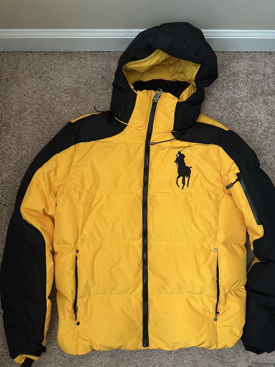 Yellow and black Polo Ralph Lauren puffer jacket