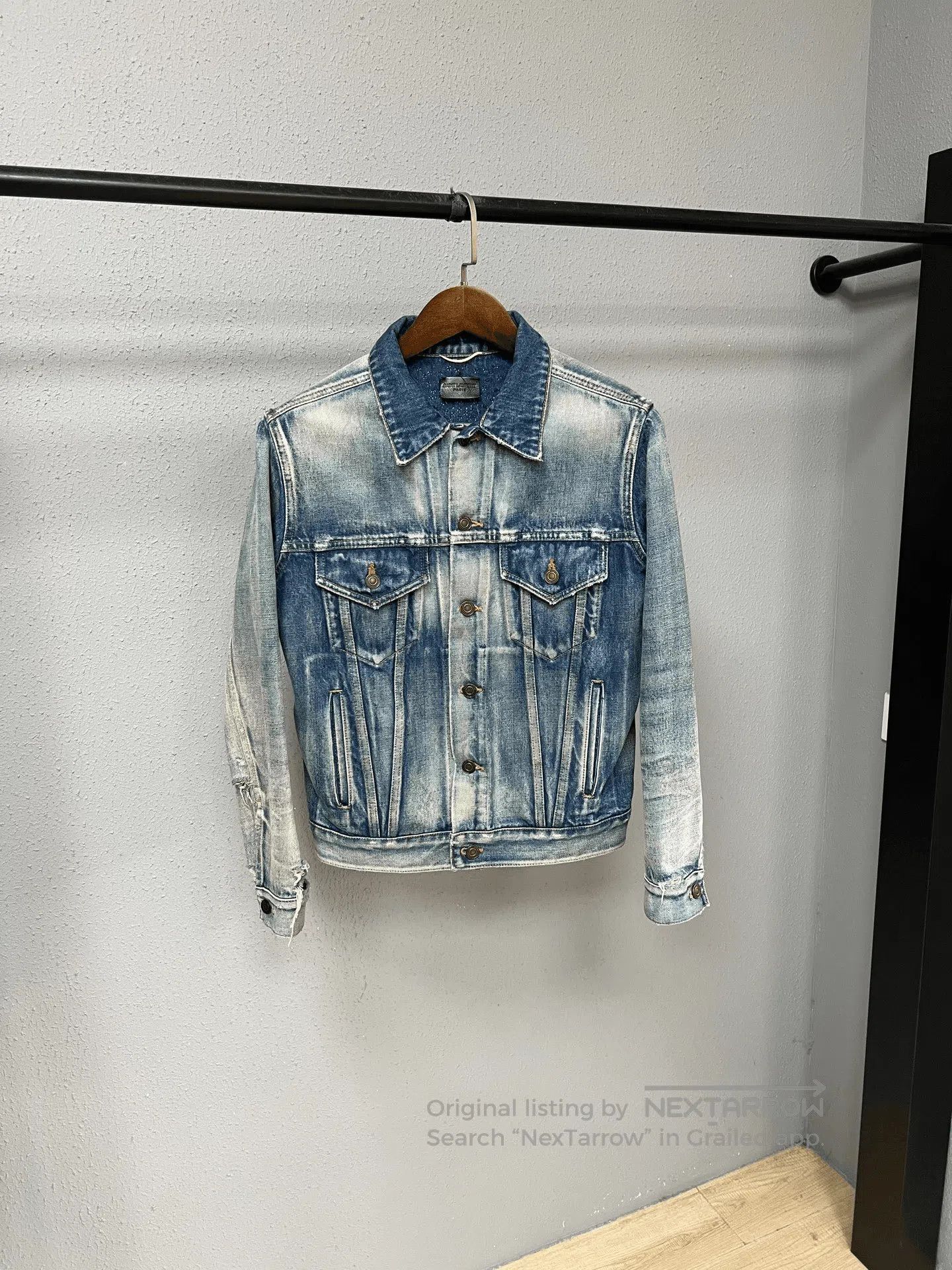 Saint Laurent Paris SLP Washed Distressed Rivet Jacket. Size US M / EU 48-50 / 2 - 1 Thumbnail