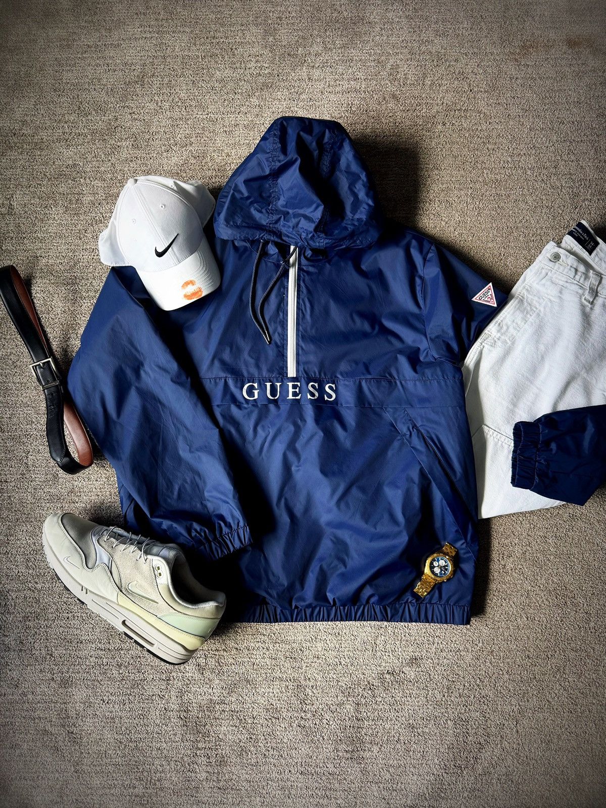 Guess Guess Nylon Quarter Zip Jacket Size US XXL / EU 58 / 5 - 1 Thumbnail