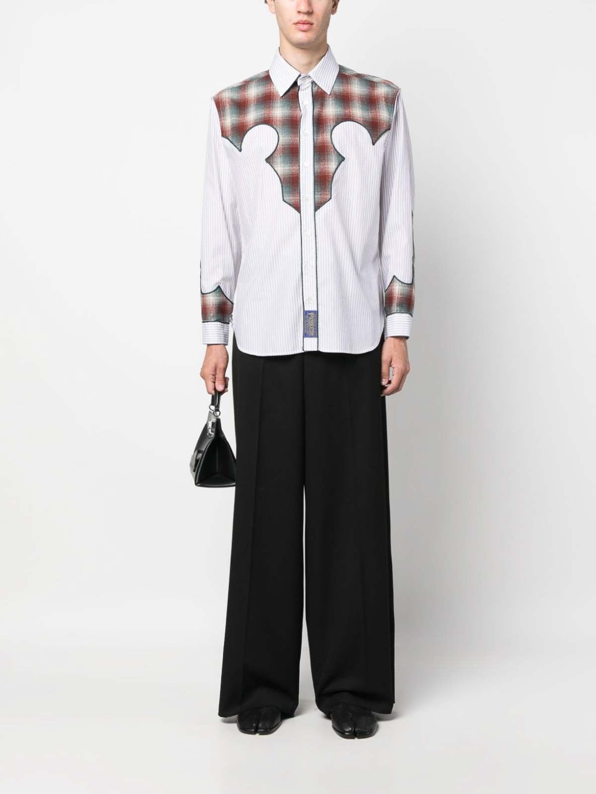 Maison Margiela o1y1124 Long Sleeves Western Style Plaid Shirt In Multicolor Size US S / EU 44-46 / 1 - 2 Thumbnail