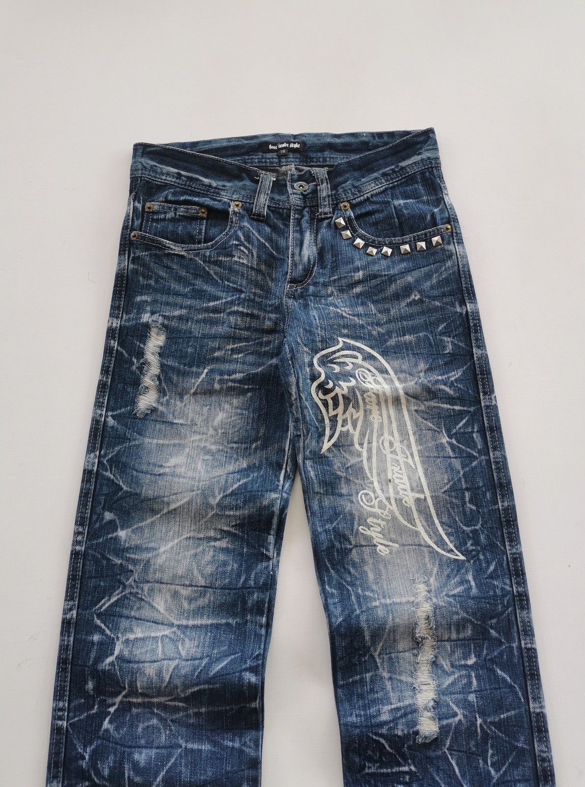 Angel Wings Fare Trade Style Catclaw Denim Jeans