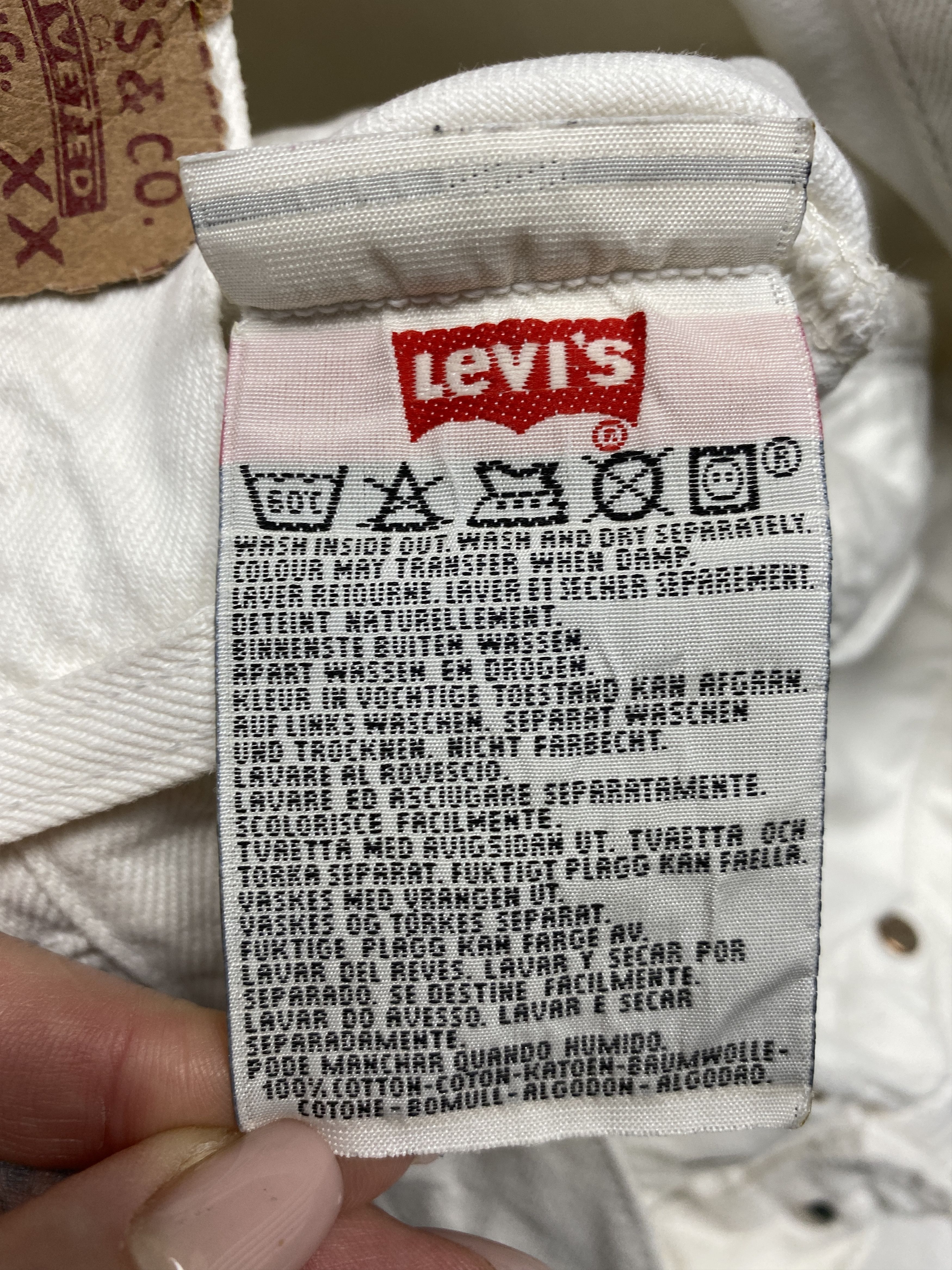 Levi's Levis 501 90s Vintage White Denim Pants Red Tab Jeans Size US 33 - 8 Thumbnail