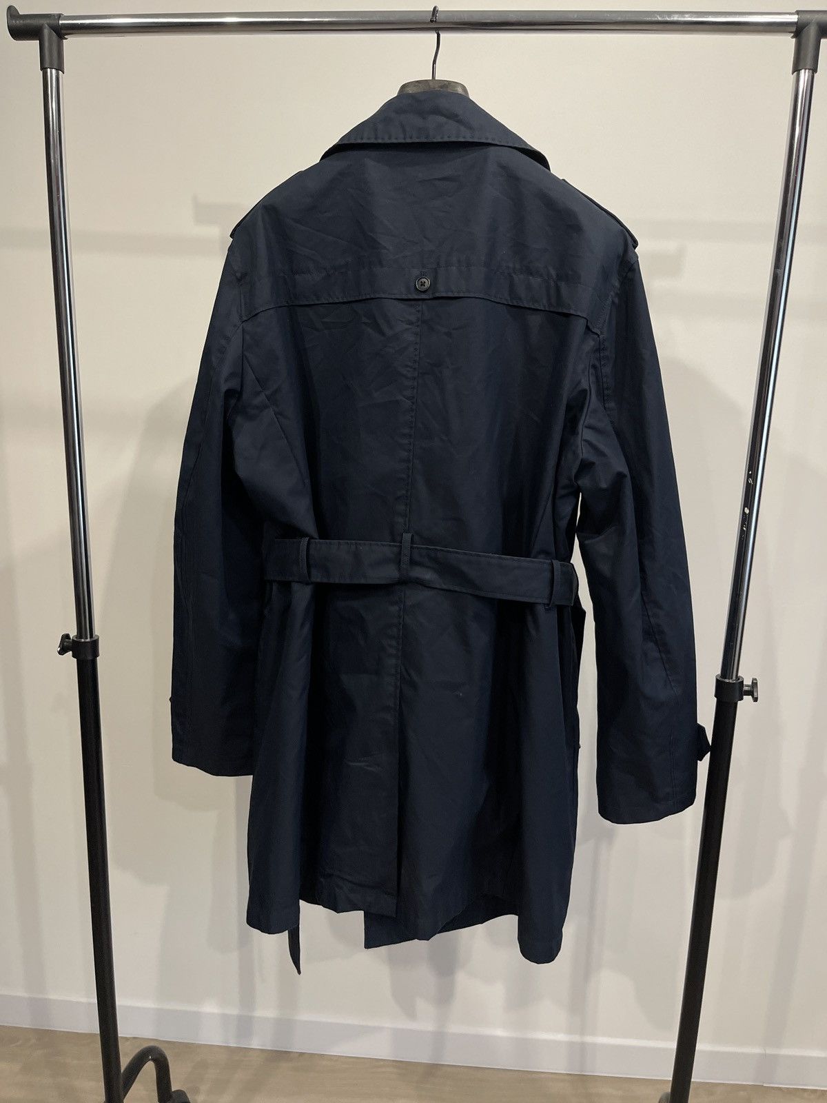 Designer GUTTERIDGE Trench cotton cloak blue double-breasted Size US XL / EU 56 / 4 - 10 Thumbnail
